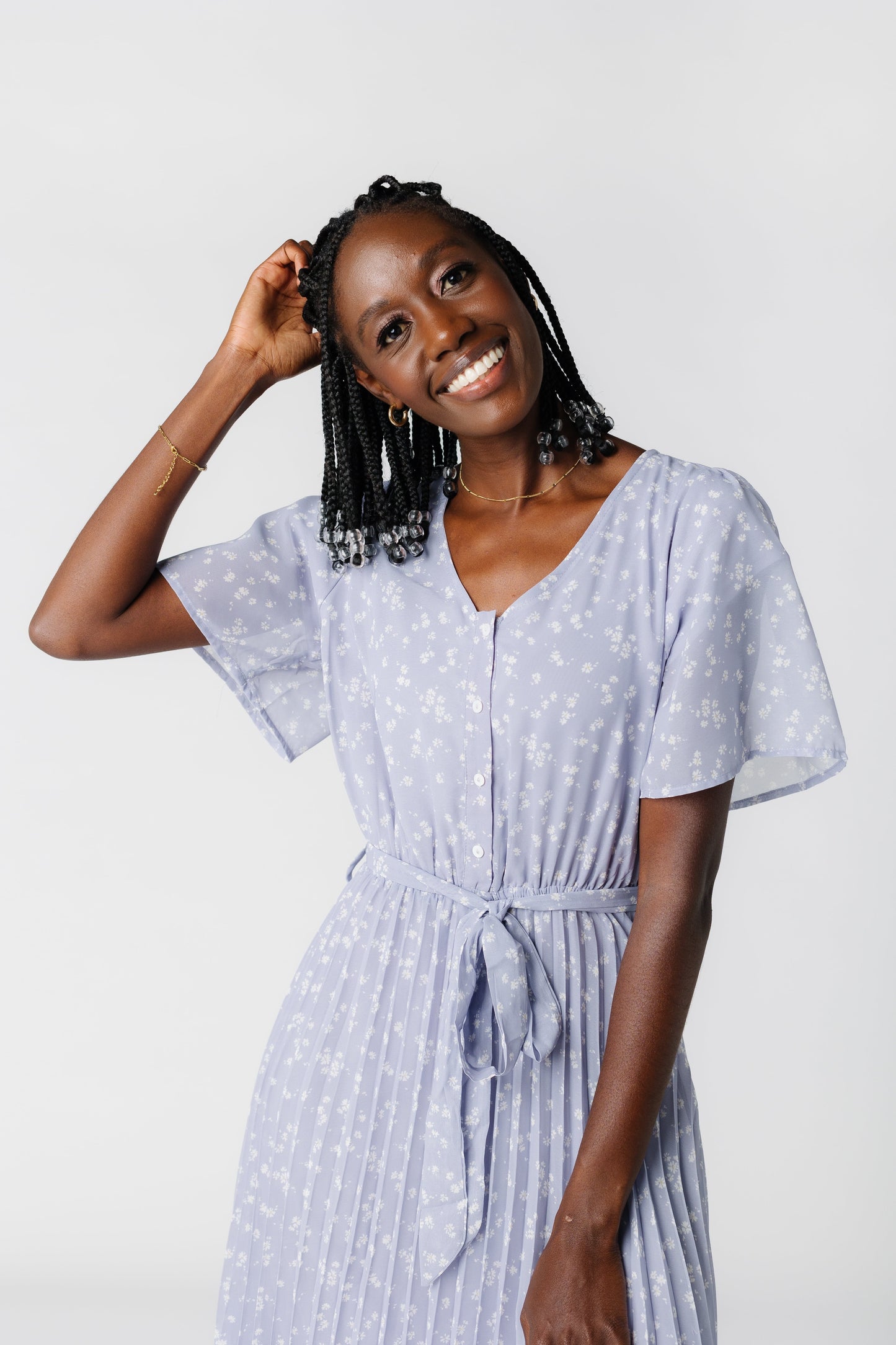 V-Neck Floral Dress WOMEN'S DRESS Polagram