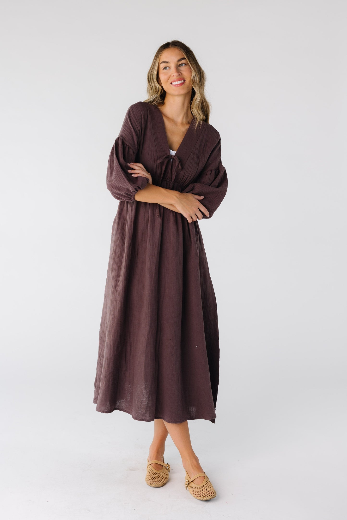 Brass & Roe Gauze Tie Front Dress WOMEN'S DRESS brass & roe