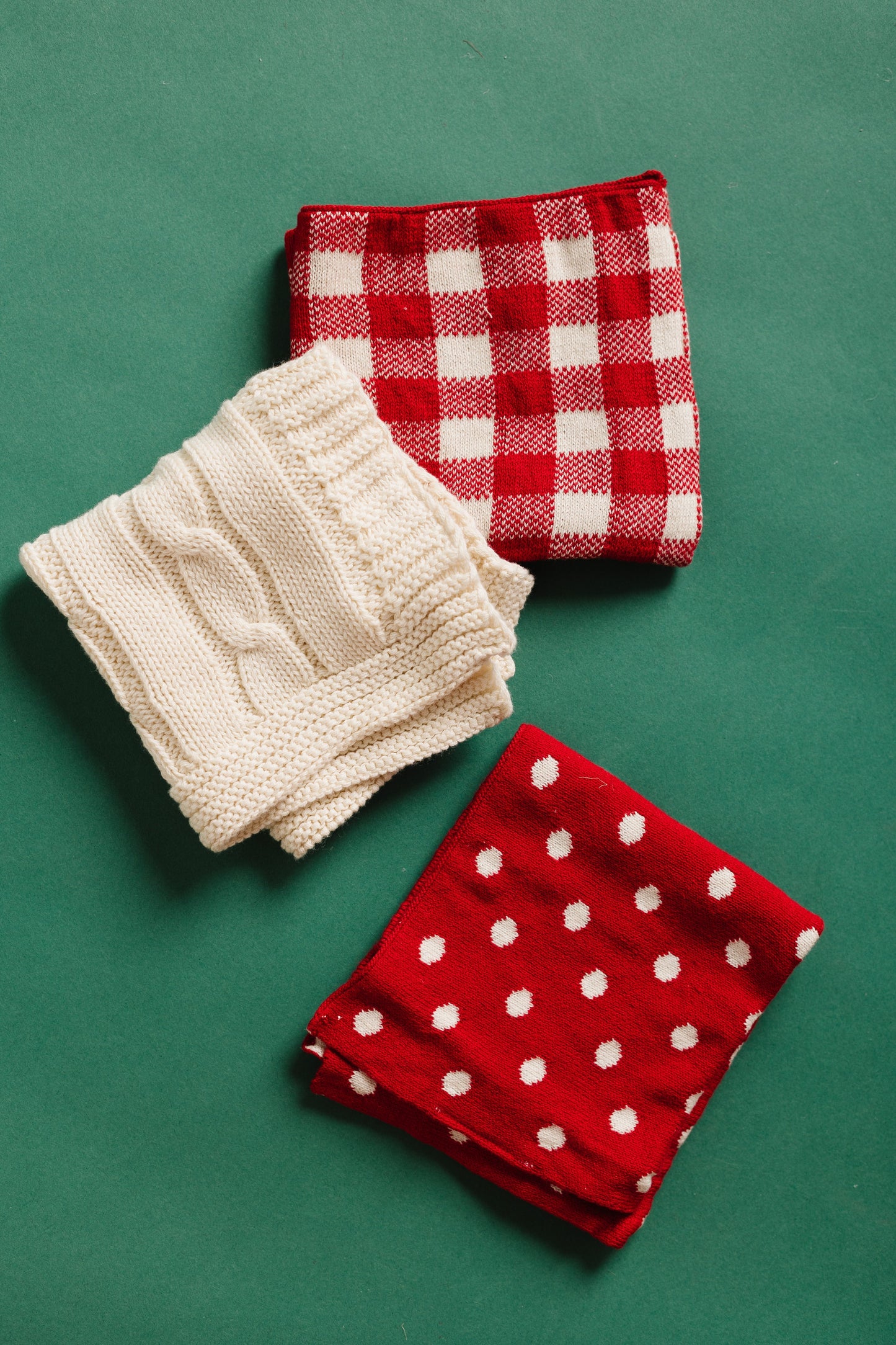 Red/White Dish Cloth CHRISTMAS HOME DECOR Creative Co-Op