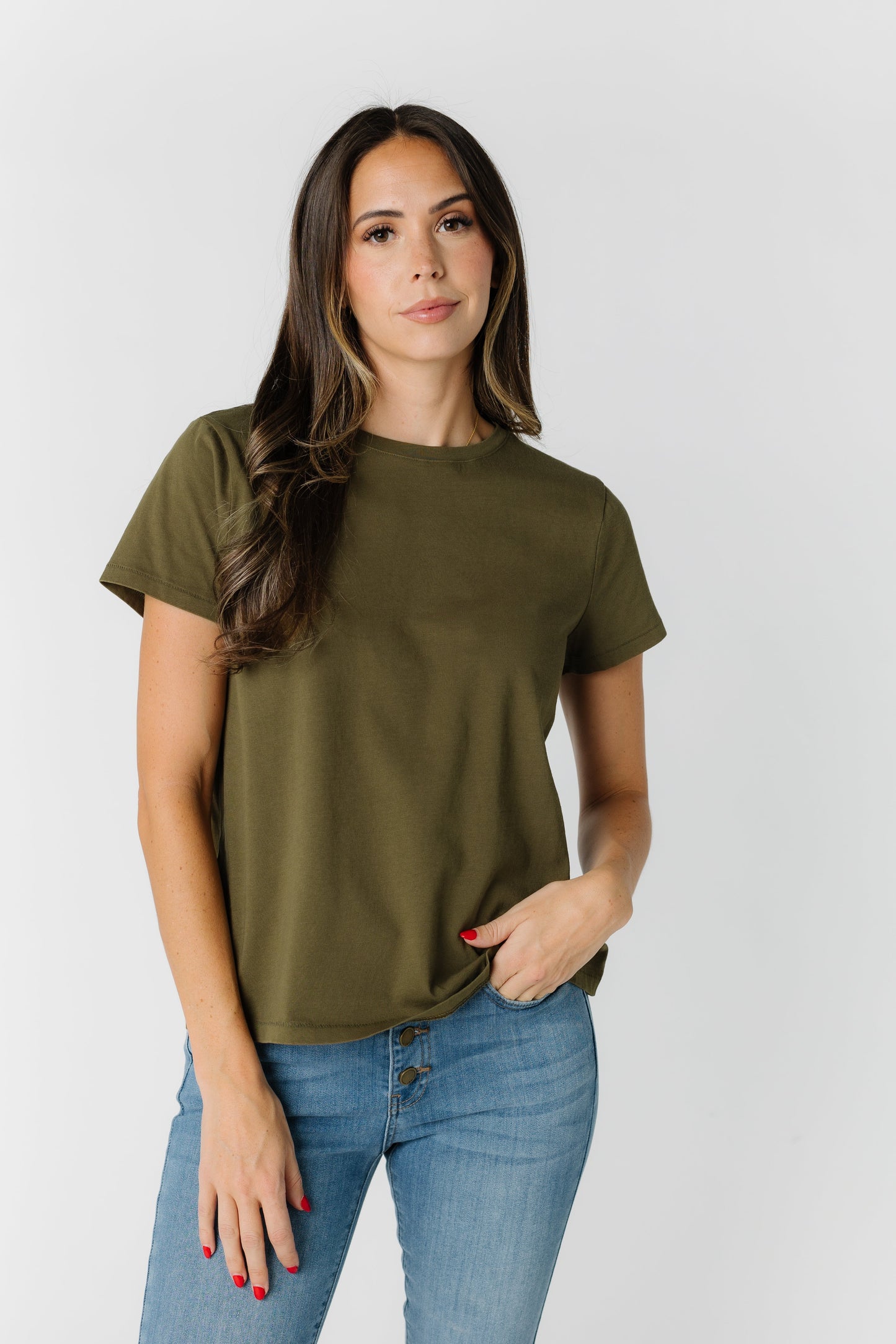 Asher Tee - Dark Olive WOMEN'S T-SHIRT Thread & Supply