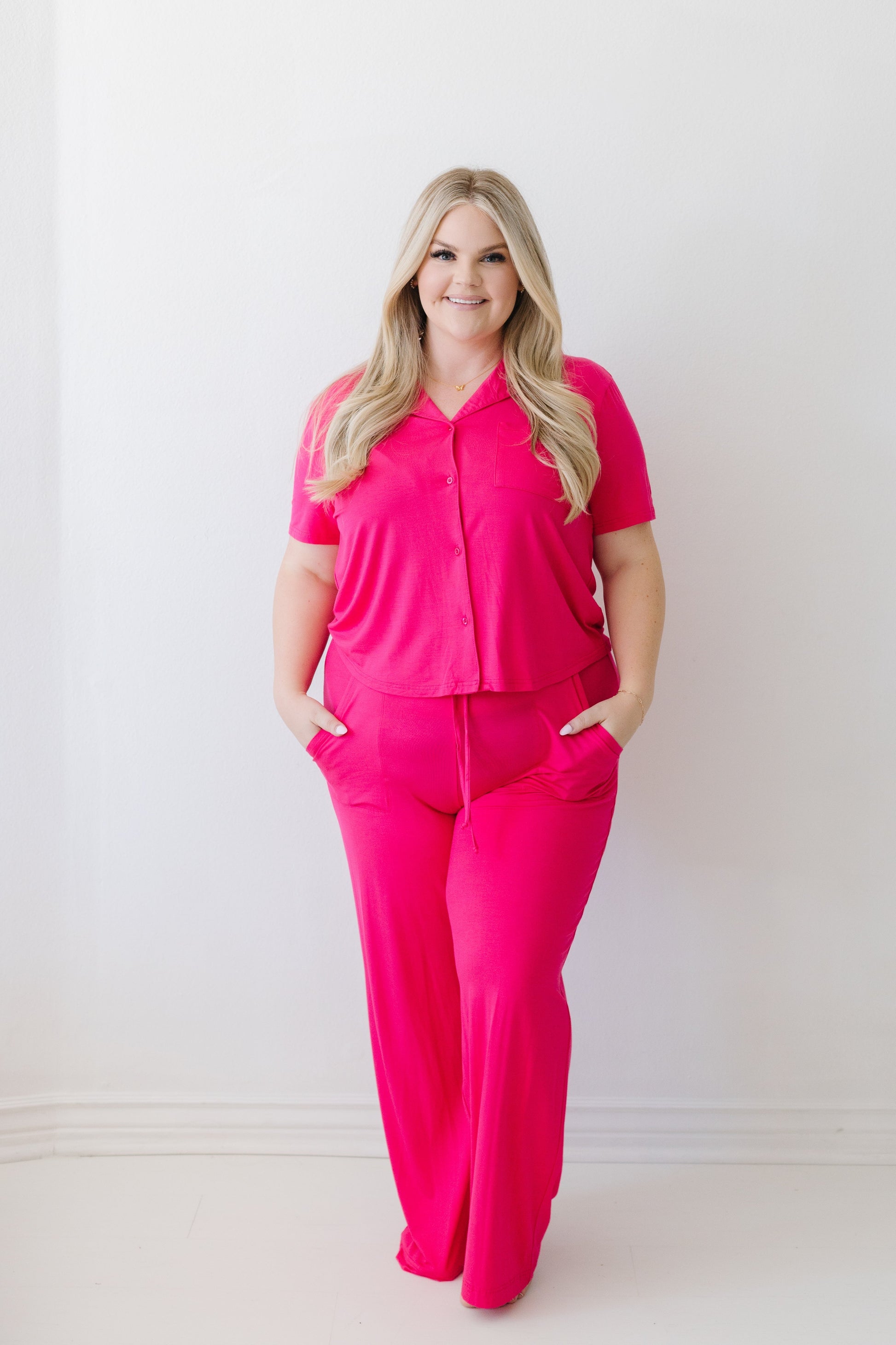 Wide Leg Pajama Set WOMEN'S PAJAMAS brass & roe Pink XL 
