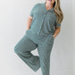 Wide Leg Pajama Set WOMEN'S PAJAMAS brass & roe Green Stripe XL 