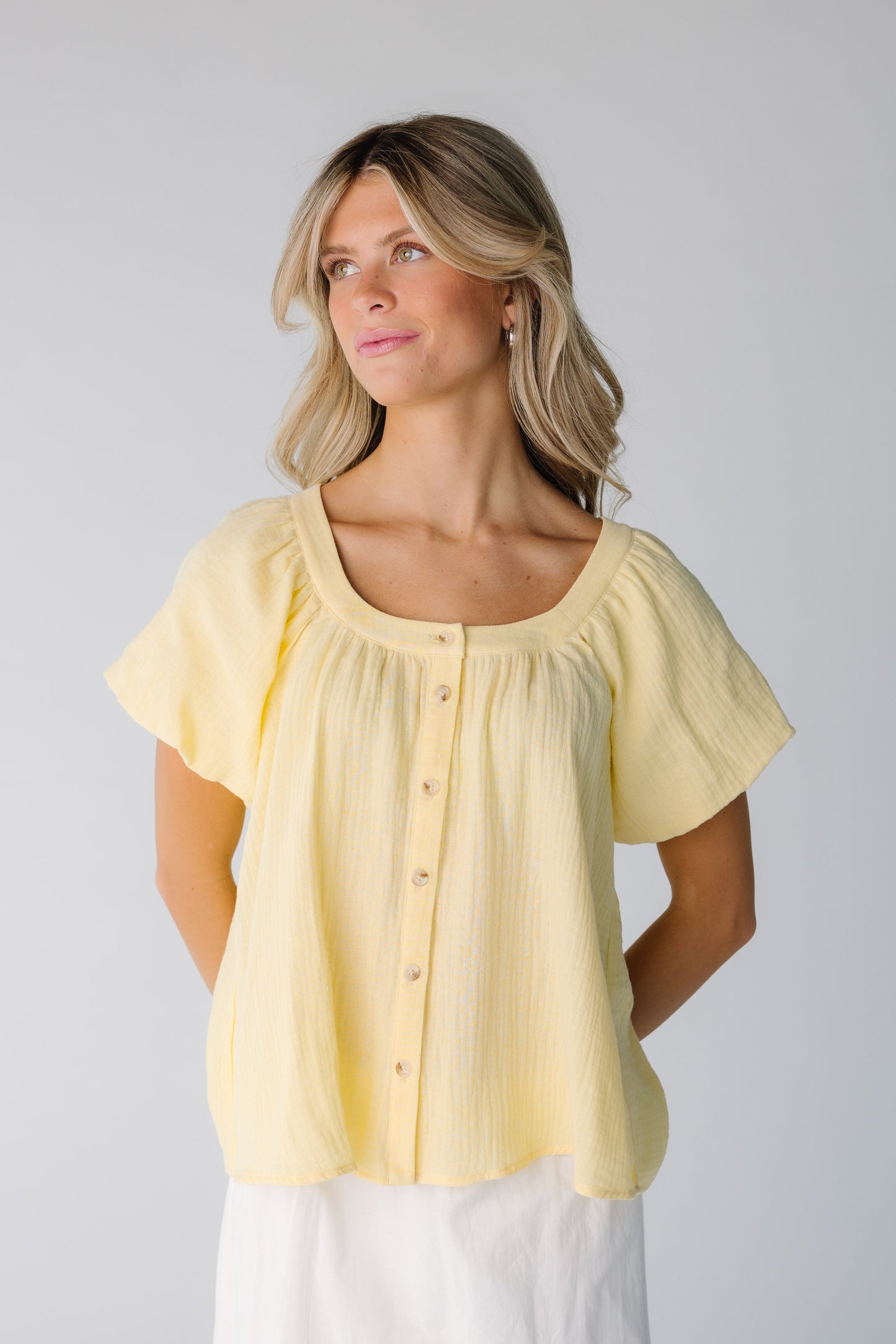Brass & Roe Gauze Button-Down Top - Summer WOMEN'S TOP brass & roe