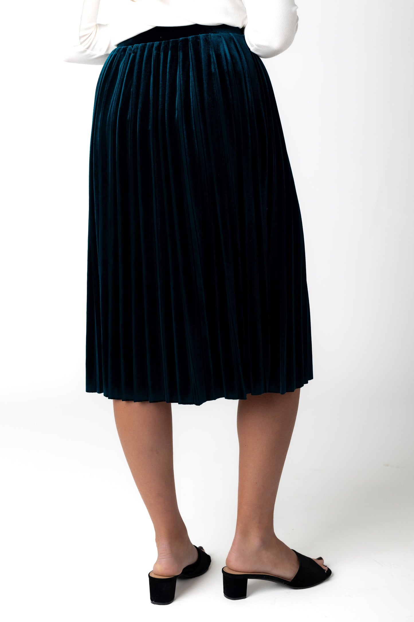 Brass & Roe Velvet Pleated Skirt WOMEN'S SKIRTS brass & roe