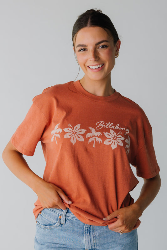 Billabong Garden Keeper Babe Graphic  Tee for women in rust