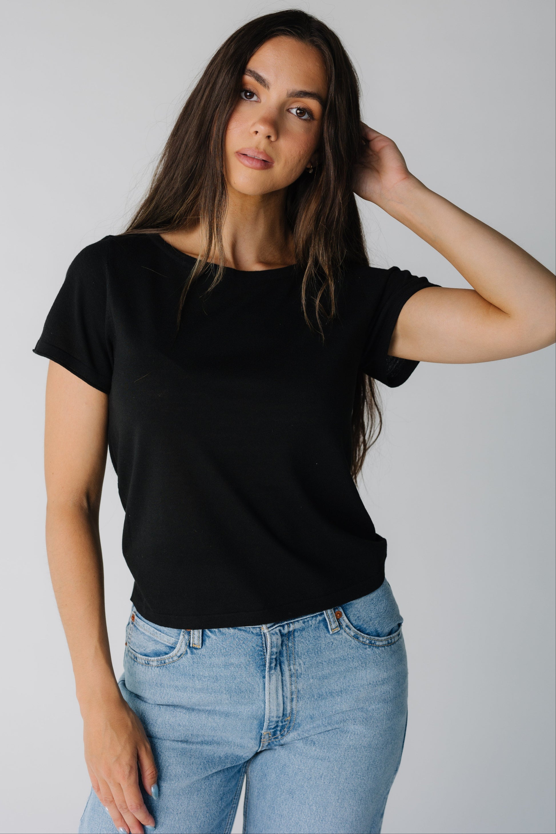 The Heather Top for women in black