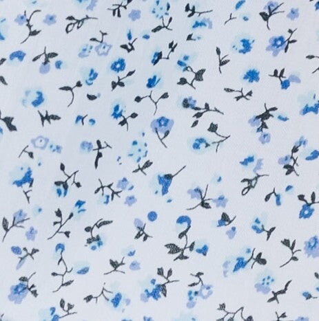 Blue print fabric swatch.