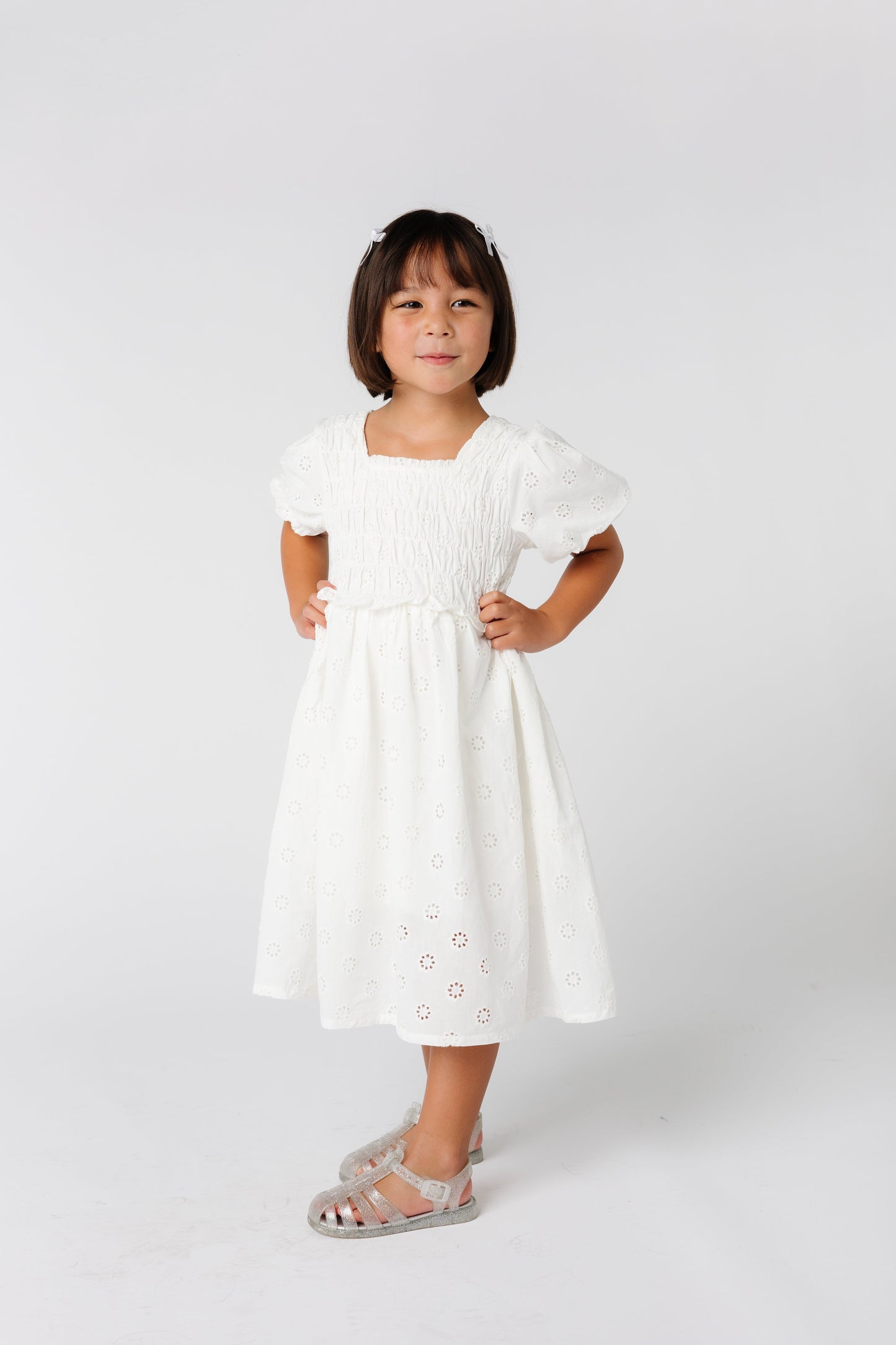 Brass & Roe Ella Girl's Eyelet Neck Dress GIRL'S DRESS brass & roe