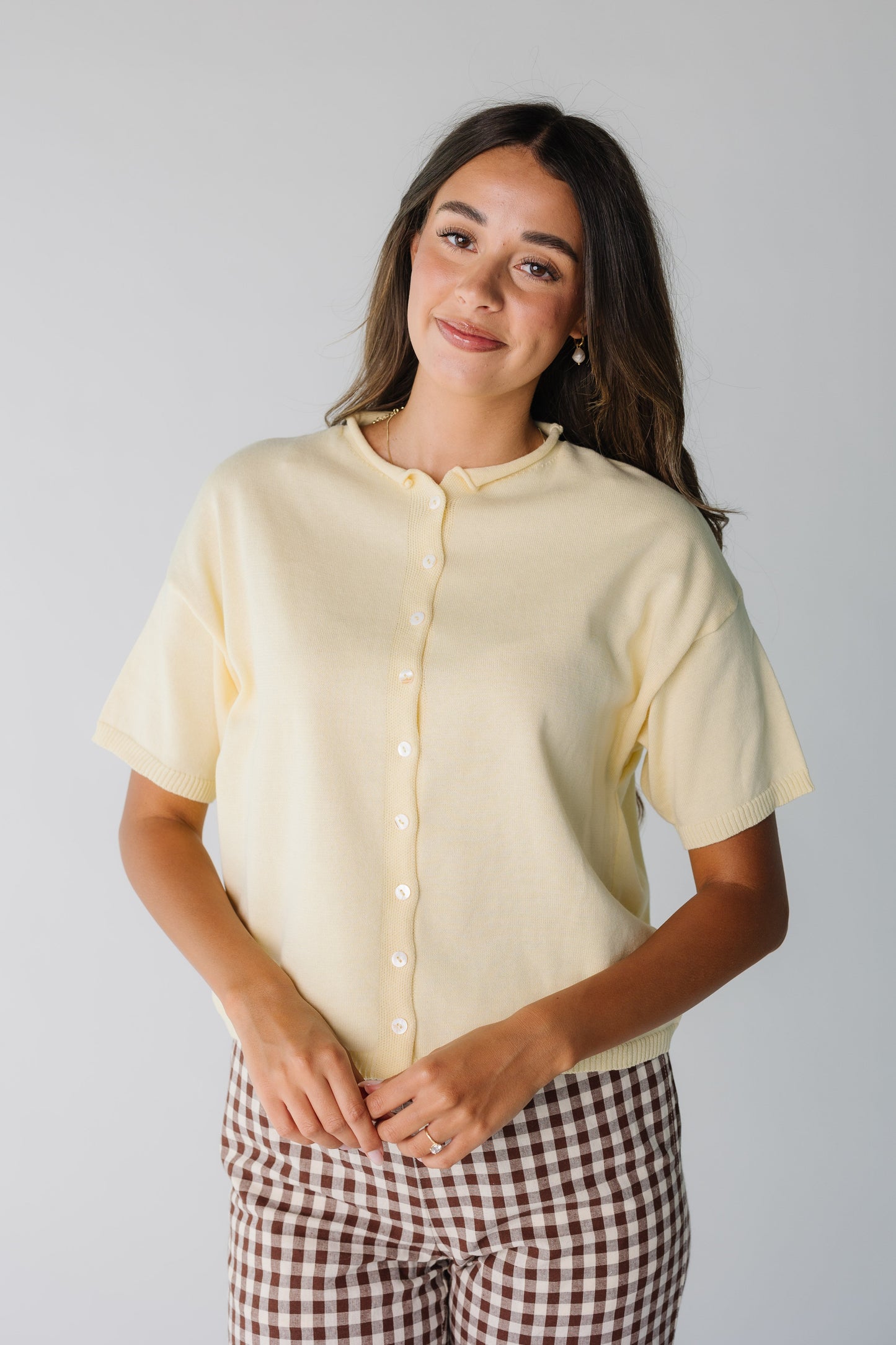 Button Down Knit Top WOMEN'S T-SHIRT Things Between Butter S