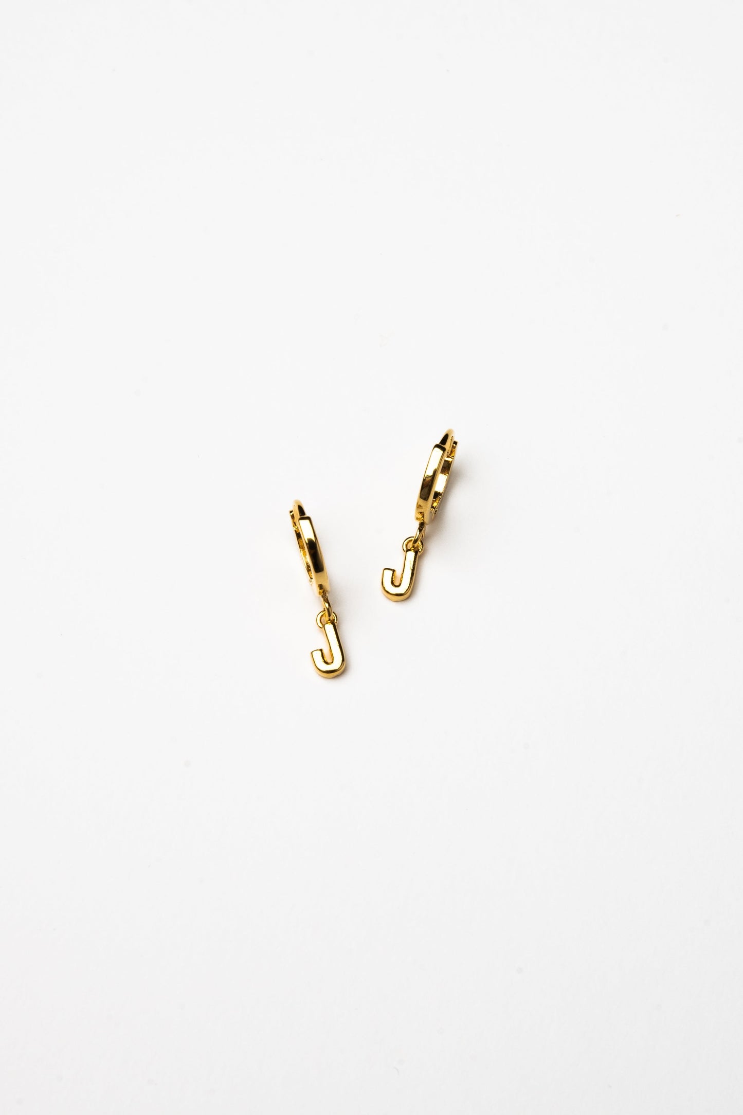 Cove Initial Letter Huggie Earrings WOMEN'S EARINGS Cove Accessories J 18k Gold Plated