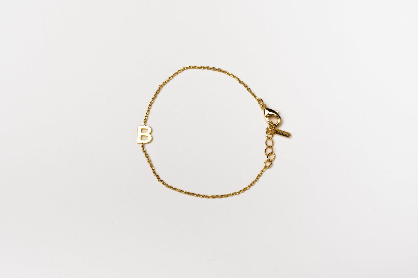 Cove Kid's Initial Bracelet KID'S BRACELET Cove Accessories 18k Gold Plated 0-6 Month/3.74" + 1/4" ext B