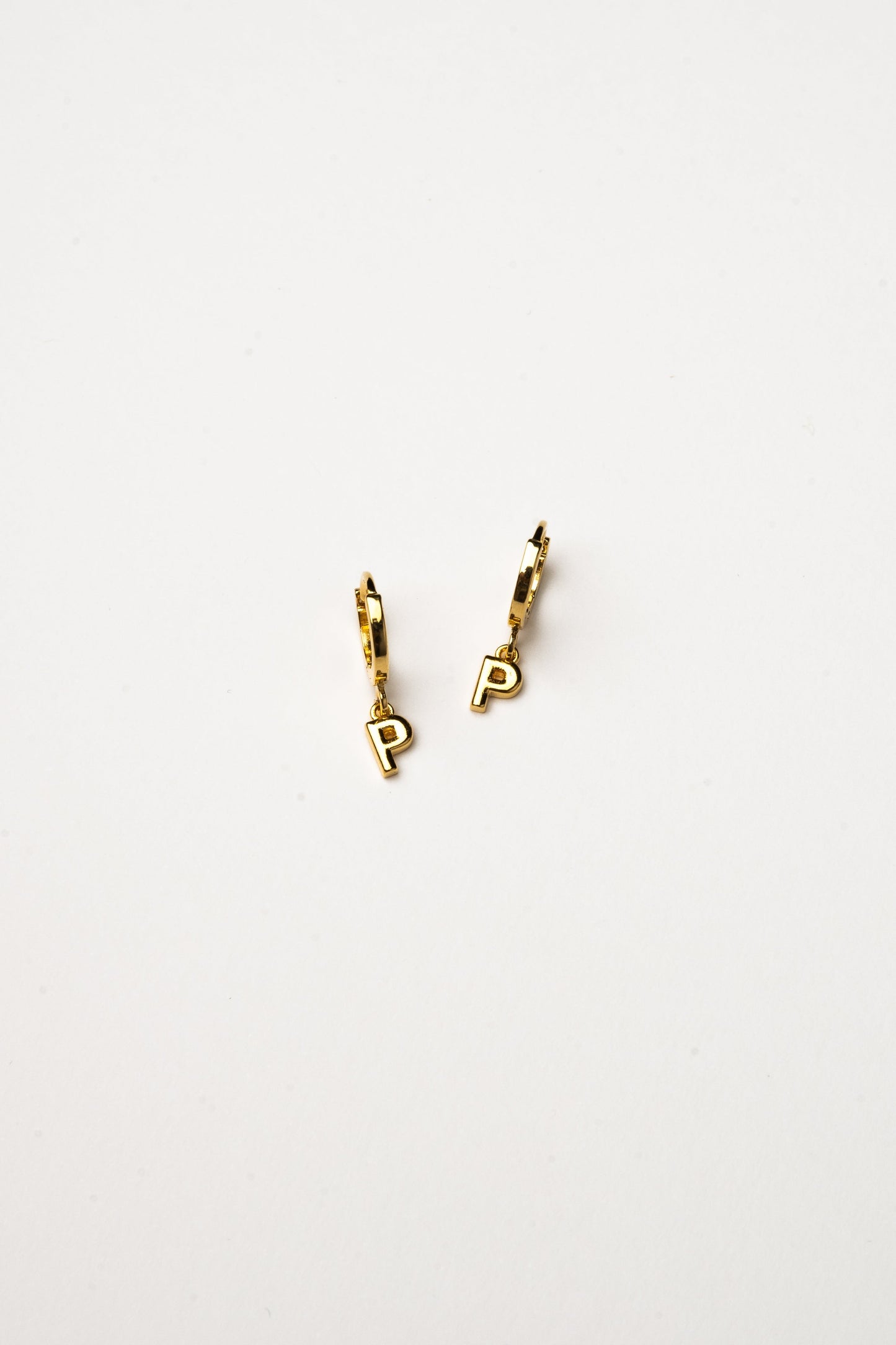 Cove Initial Letter Huggie Earrings WOMEN'S EARINGS Cove Accessories P 18k Gold Plated