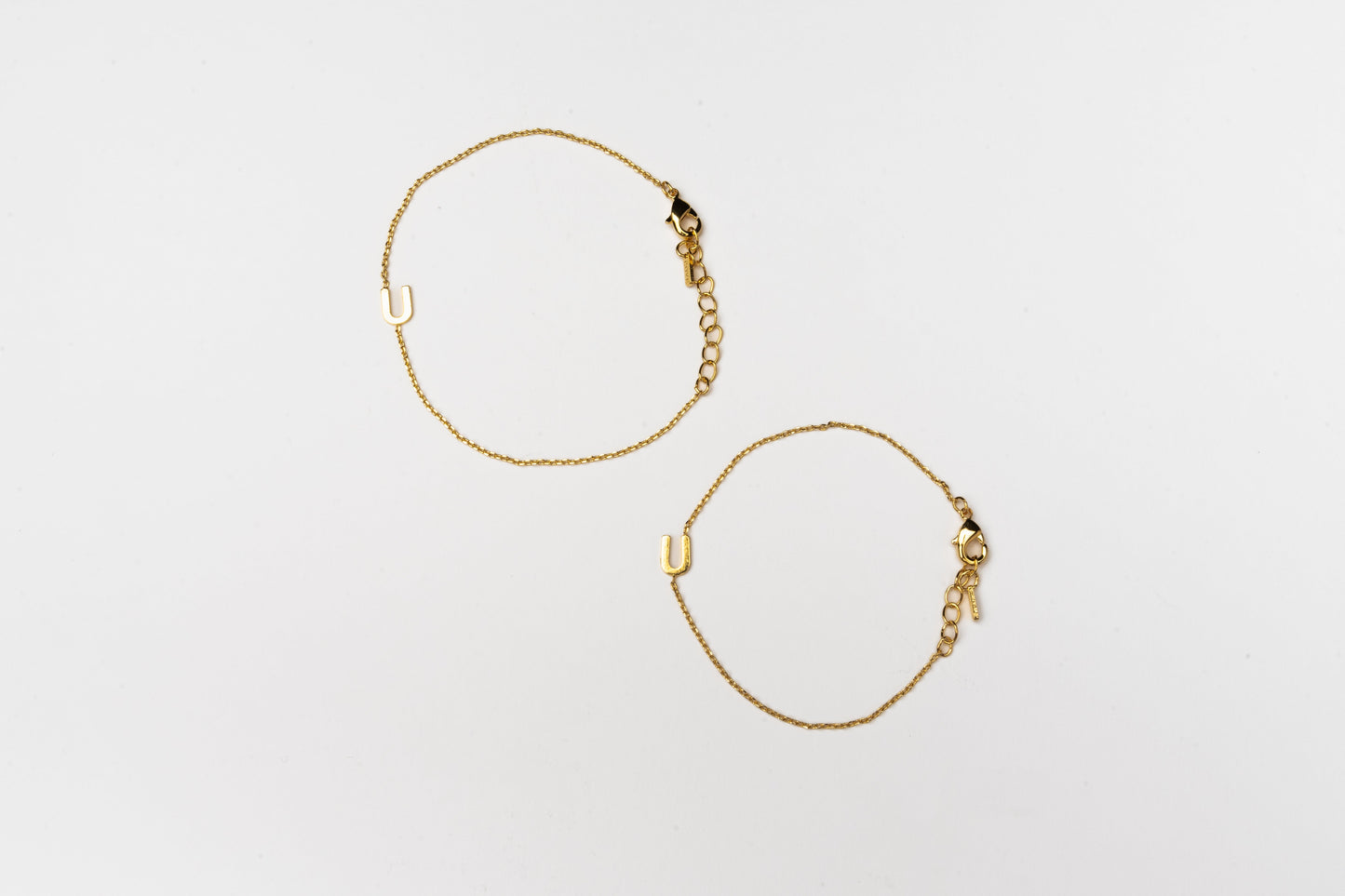 Cove Kid's Initial Bracelet KID'S BRACELET Cove Accessories 18k Gold Plated 0-6 Month/3.74" + 1/4" ext U