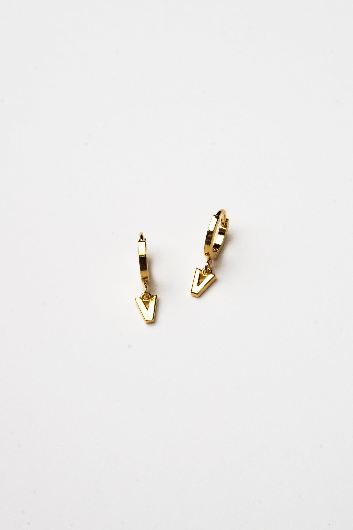 Cove Initial Letter Huggie Earrings WOMEN'S EARINGS Cove Accessories V 18k Gold Plated
