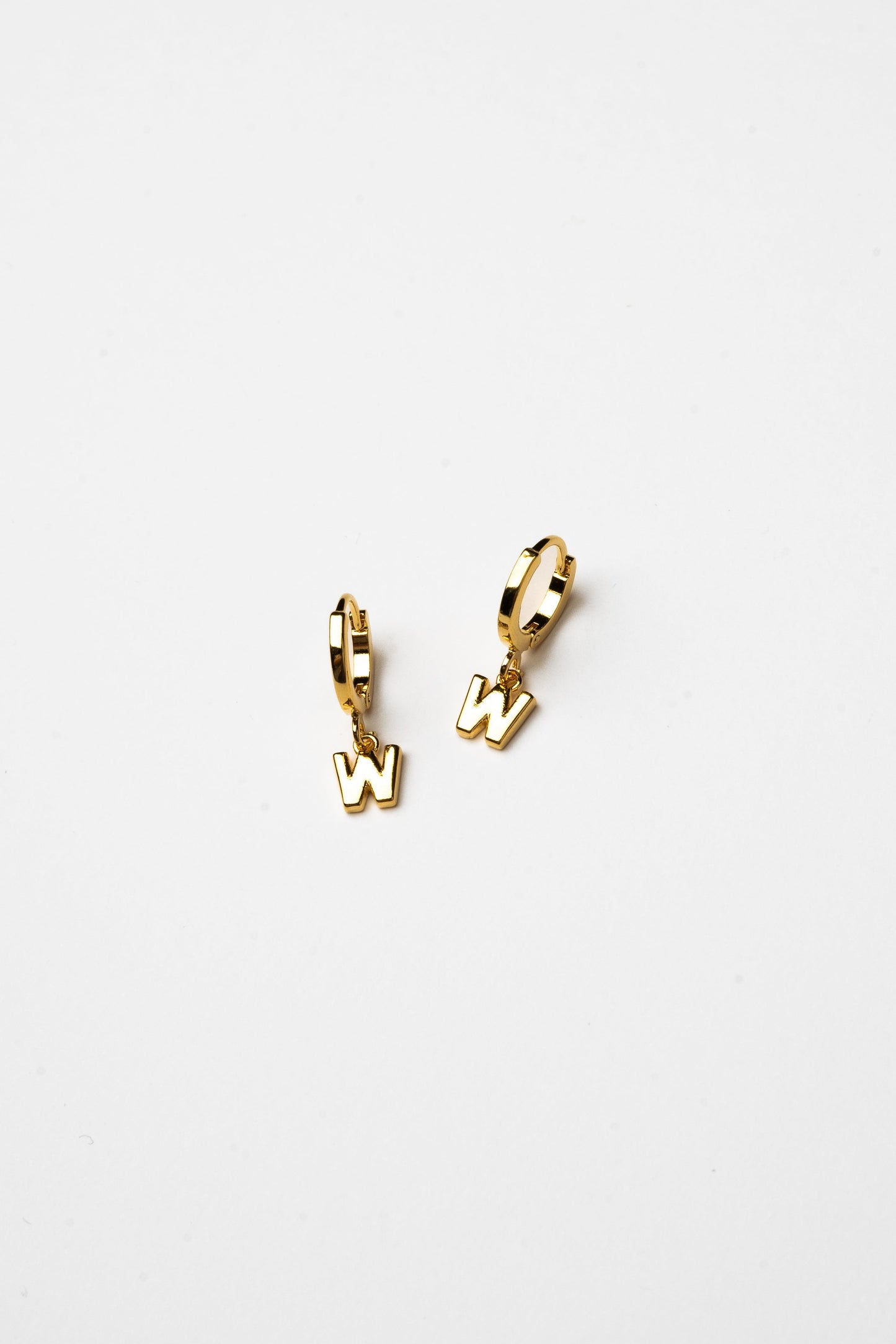 Cove Initial Letter Huggie Earrings WOMEN'S EARINGS Cove Accessories W 18k Gold Plated