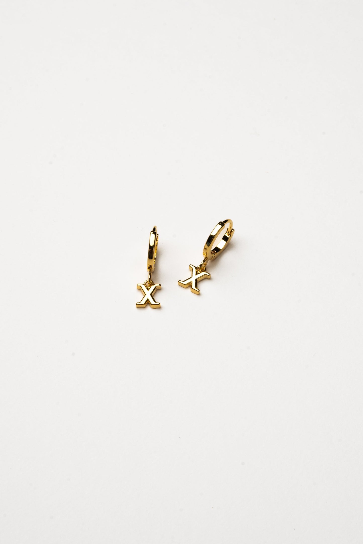 Cove Initial Letter Huggie Earrings WOMEN'S EARINGS Cove Accessories X 18k Gold Plated