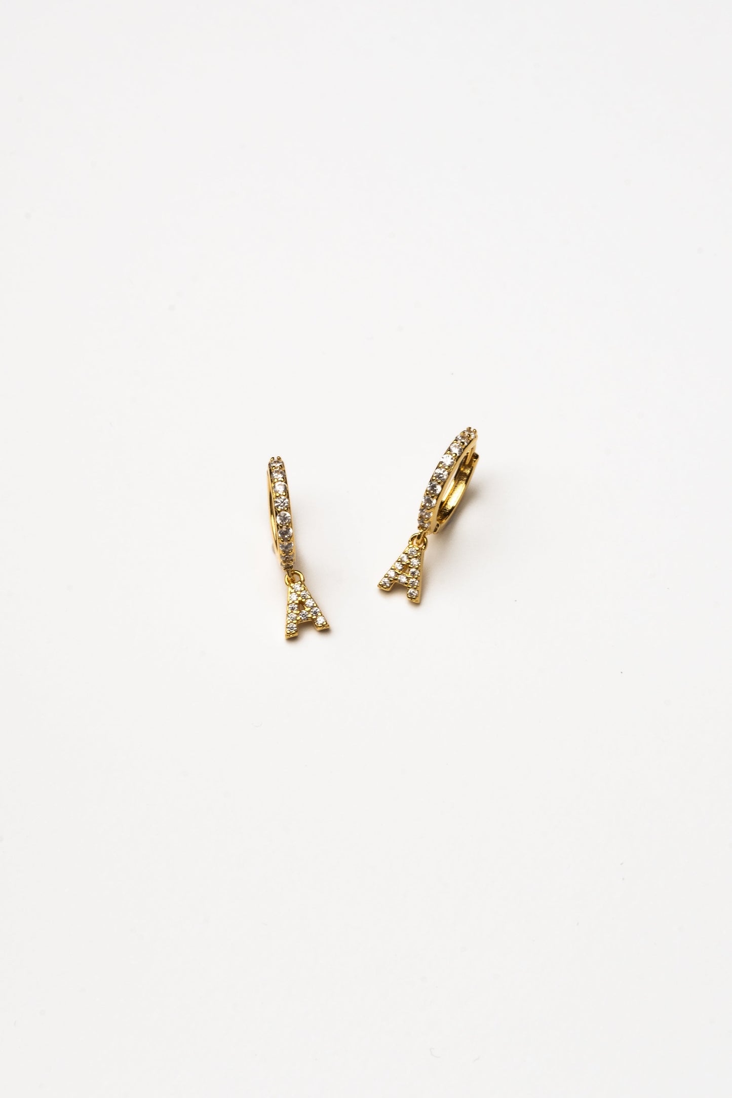 Cove Initial CZ Huggie WOMEN'S EARINGS Cove Accessories A 18k Gold Dipped 