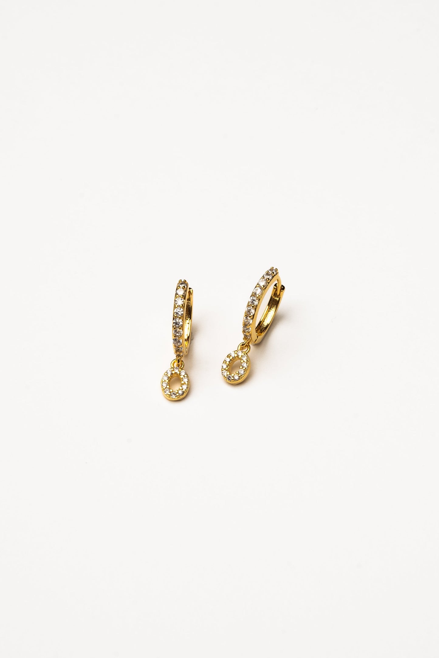 Cove Initial CZ Huggie WOMEN'S EARINGS Cove Accessories O 18k Gold Dipped