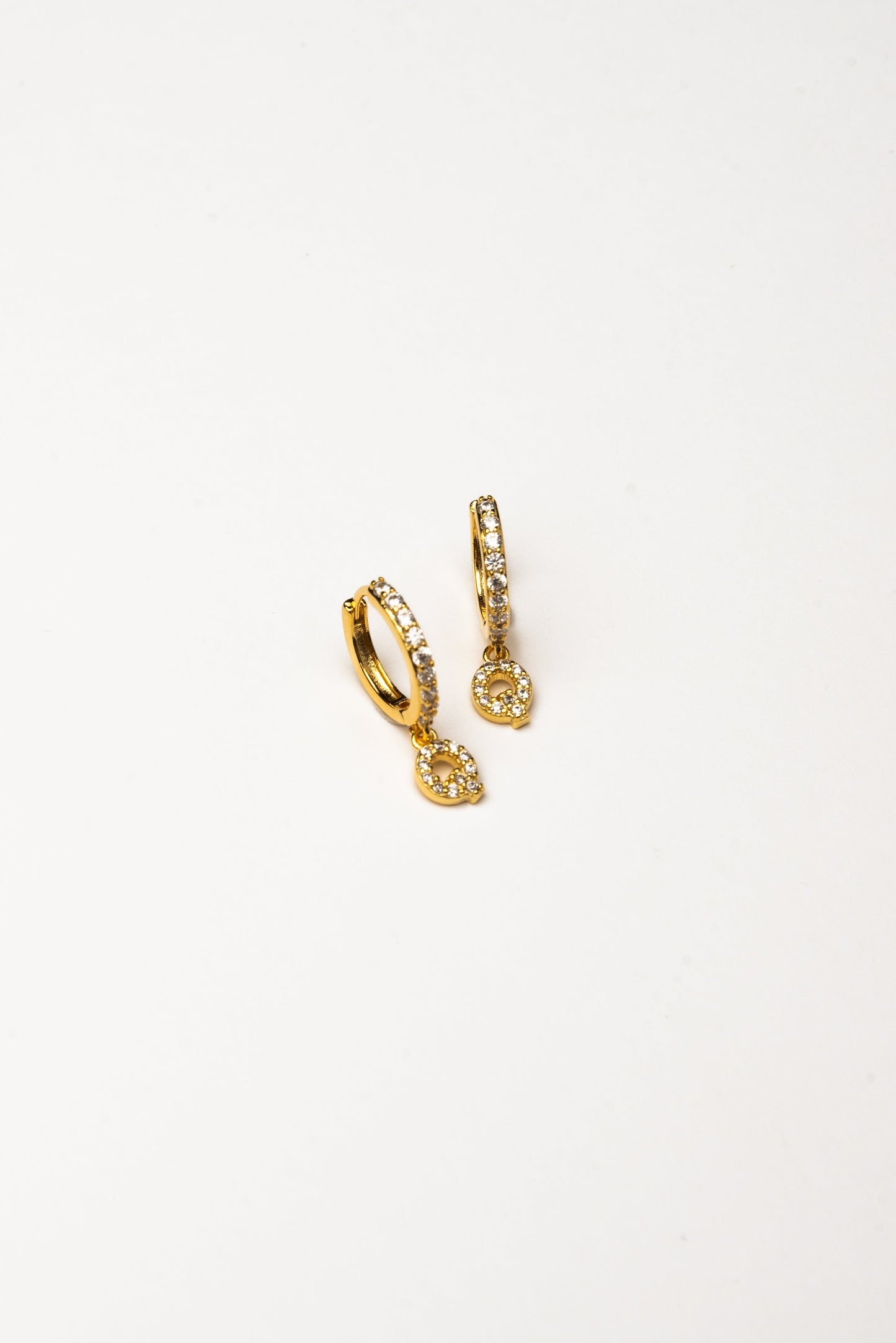 Cove Initial CZ Huggie WOMEN'S EARINGS Cove Accessories Q 18k Gold Dipped