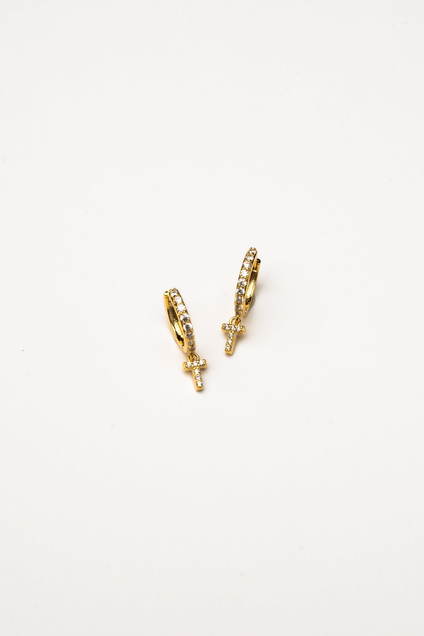 Cove Initial CZ Huggie WOMEN'S EARINGS Cove Accessories T 18k Gold Dipped