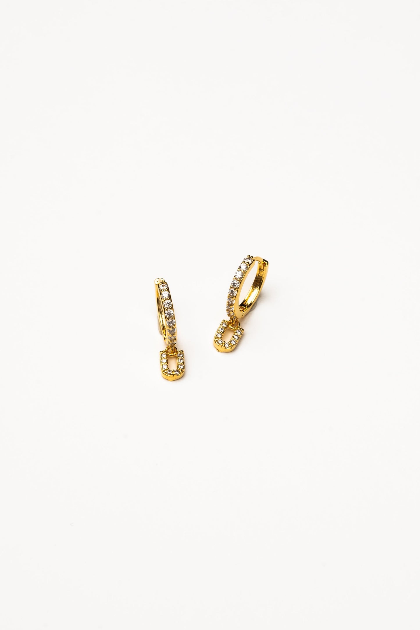 Cove Initial CZ Huggie WOMEN'S EARINGS Cove Accessories U 18k Gold Dipped