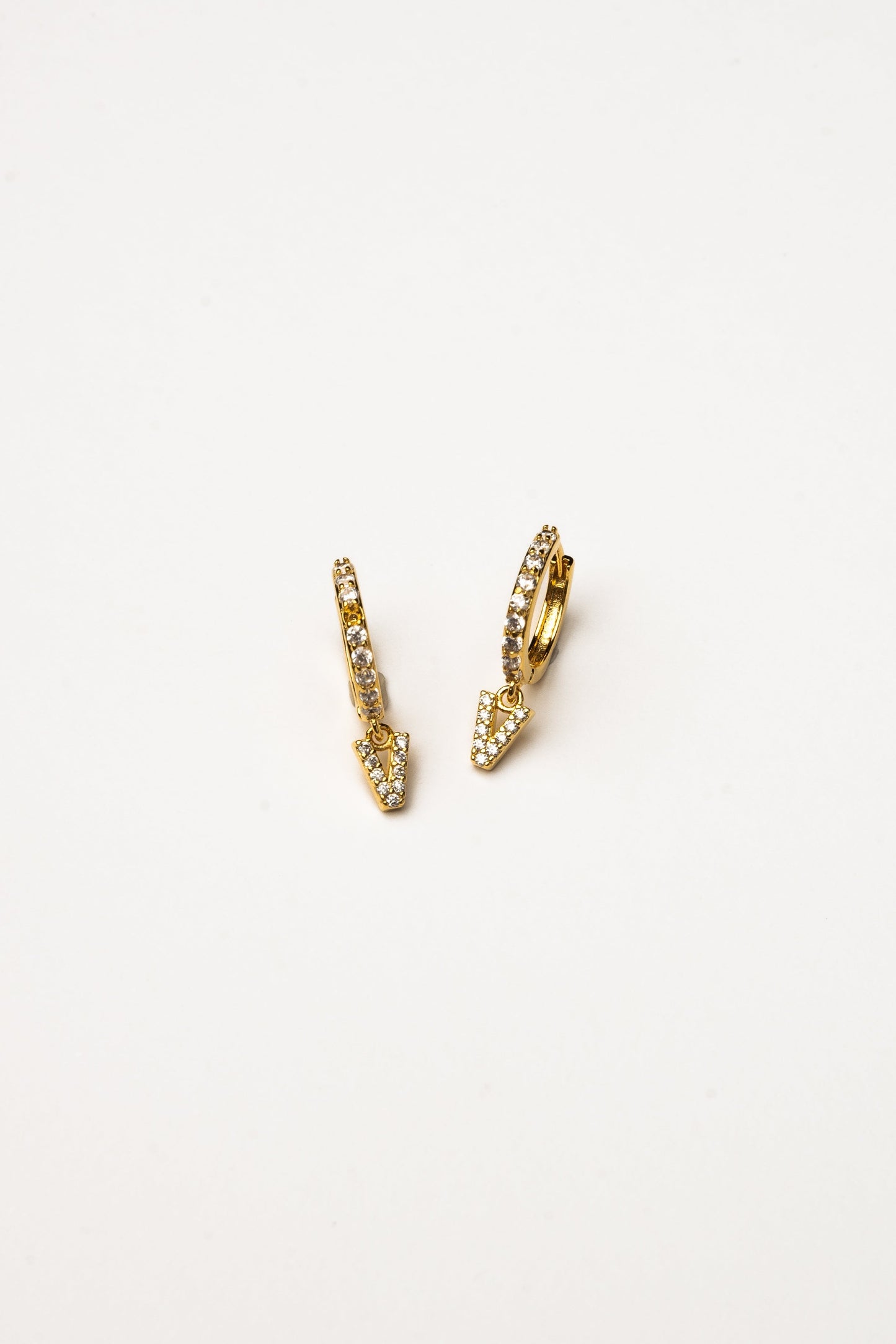 Cove Initial CZ Huggie WOMEN'S EARINGS Cove Accessories V 18k Gold Dipped