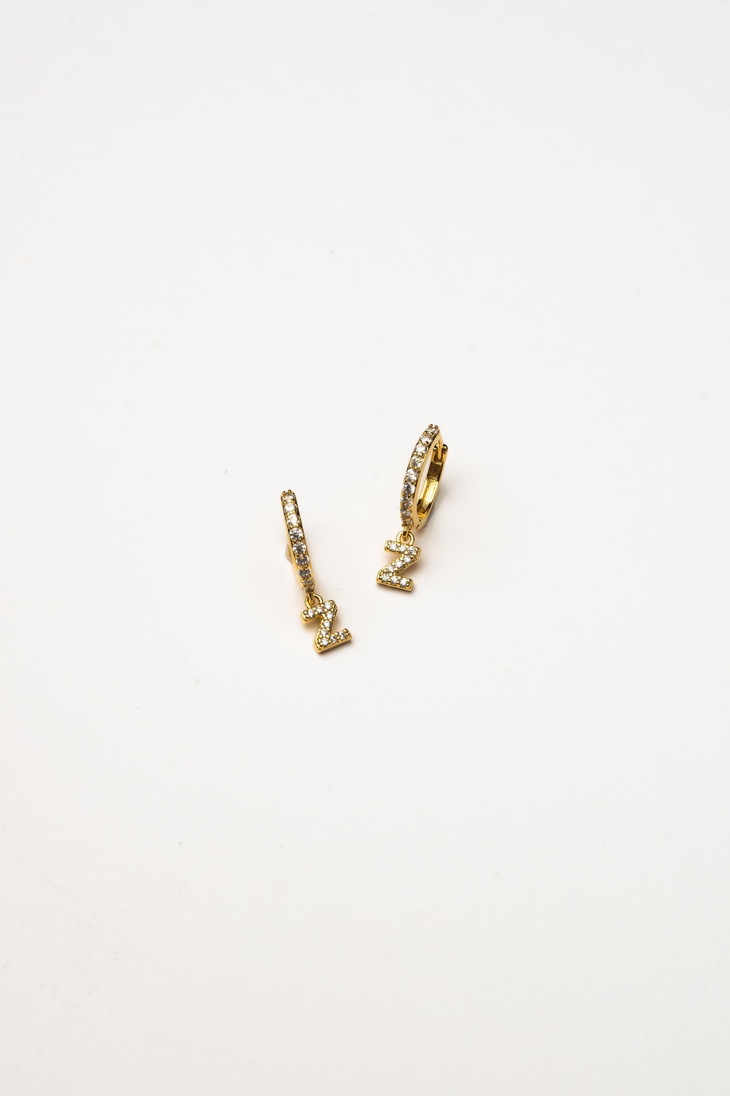 Cove Initial CZ Huggie WOMEN'S EARINGS Cove Accessories Z 18k Gold Dipped