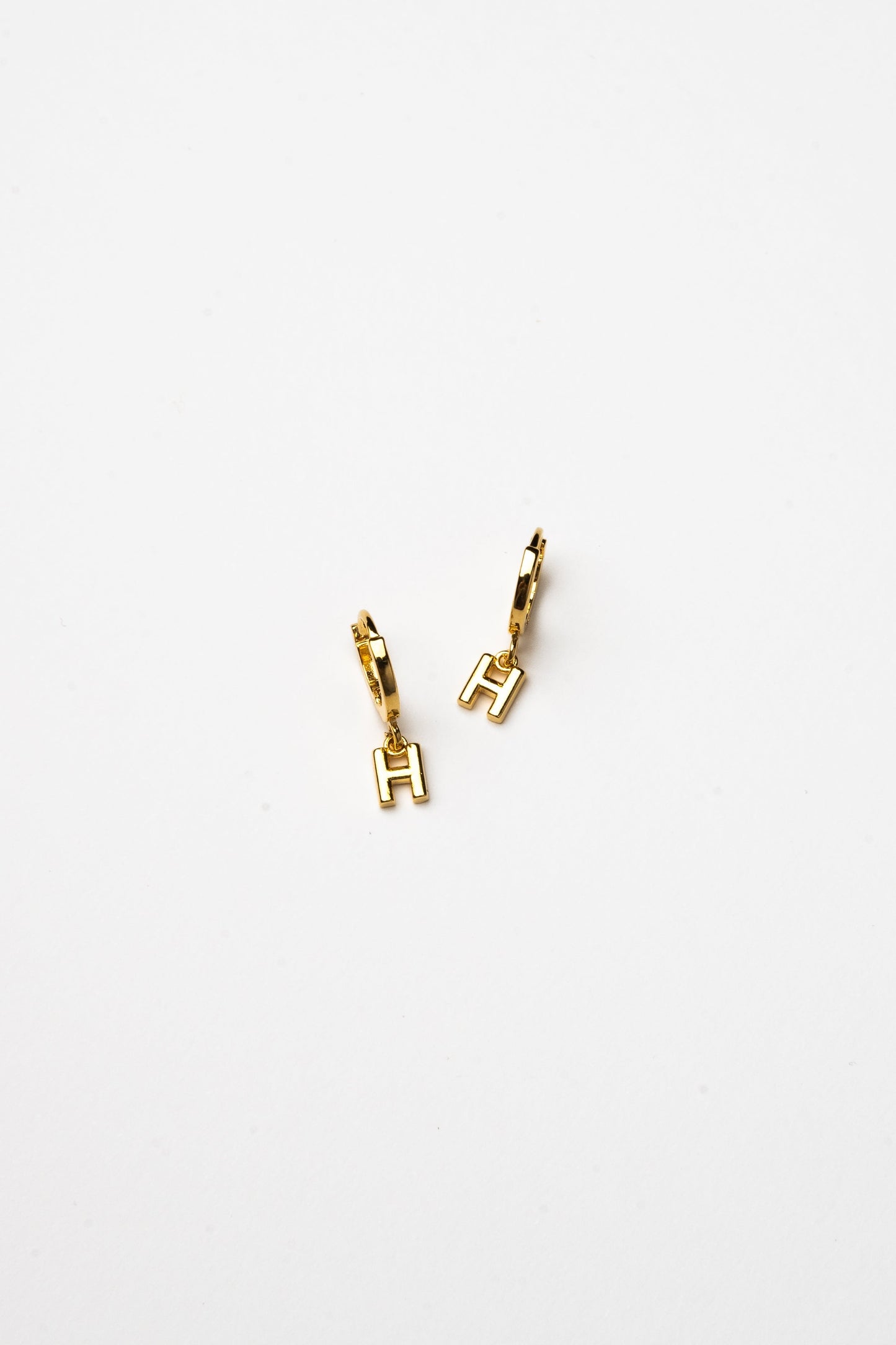 Cove Initial Letter Huggie Earrings WOMEN'S EARINGS Cove Accessories H 18k Gold Plated