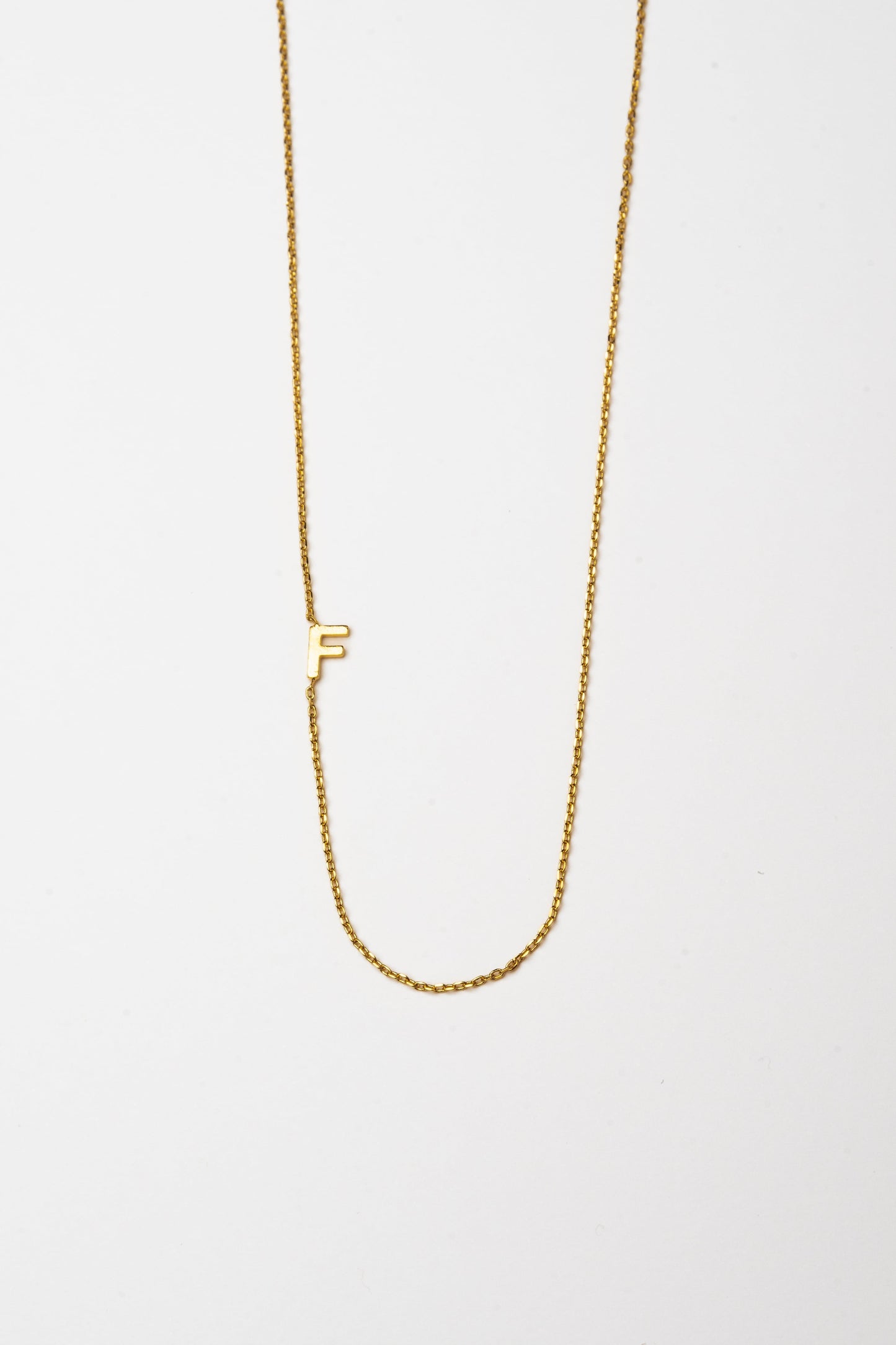 Cove Initial Necklace WOMEN'S NECKLACE Cove Accessories 18k Gold Plated 16" + 2" extender F