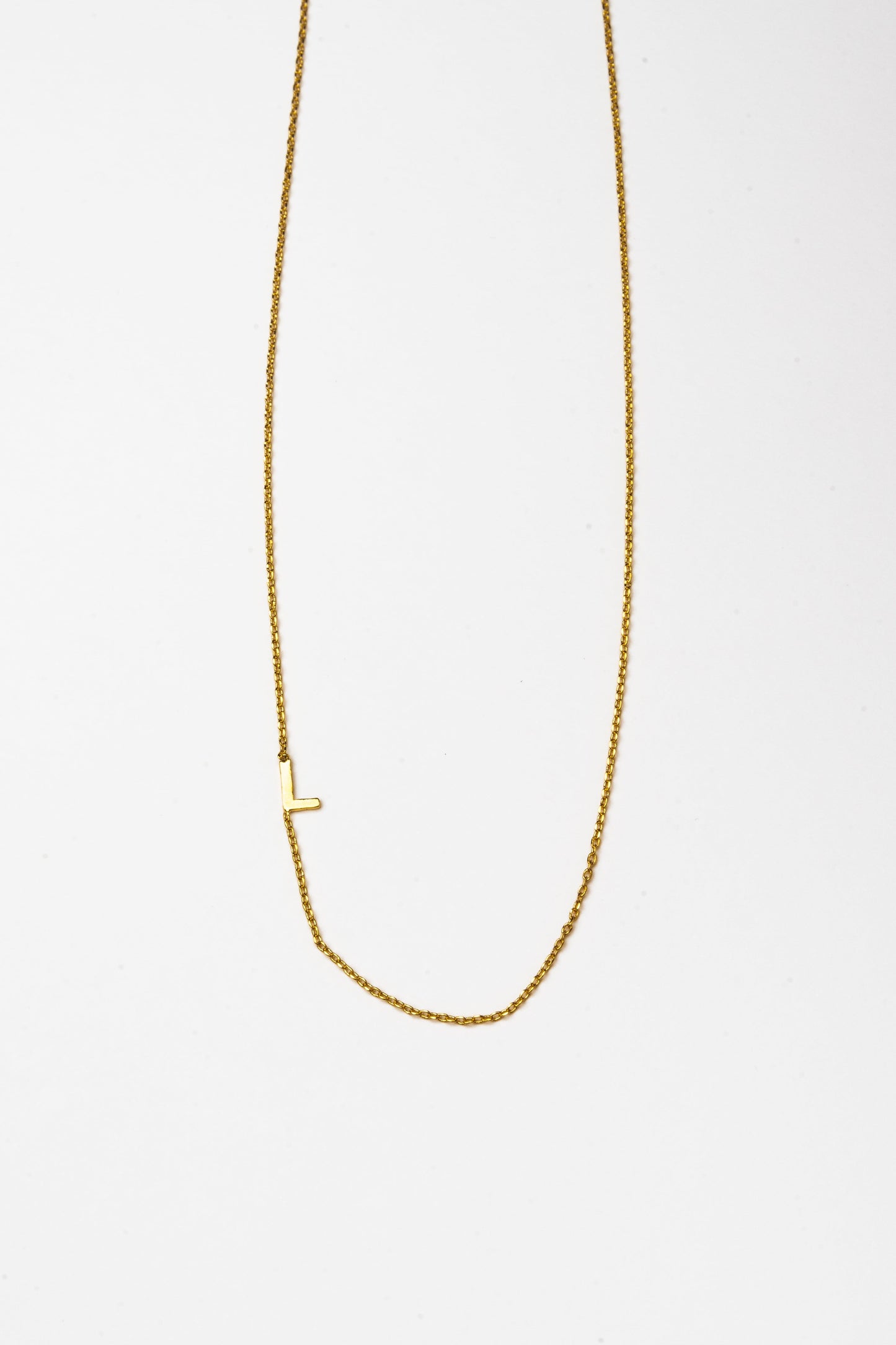Cove Initial Necklace WOMEN'S NECKLACE Cove Accessories 18k Gold Plated 16" + 2" extender L