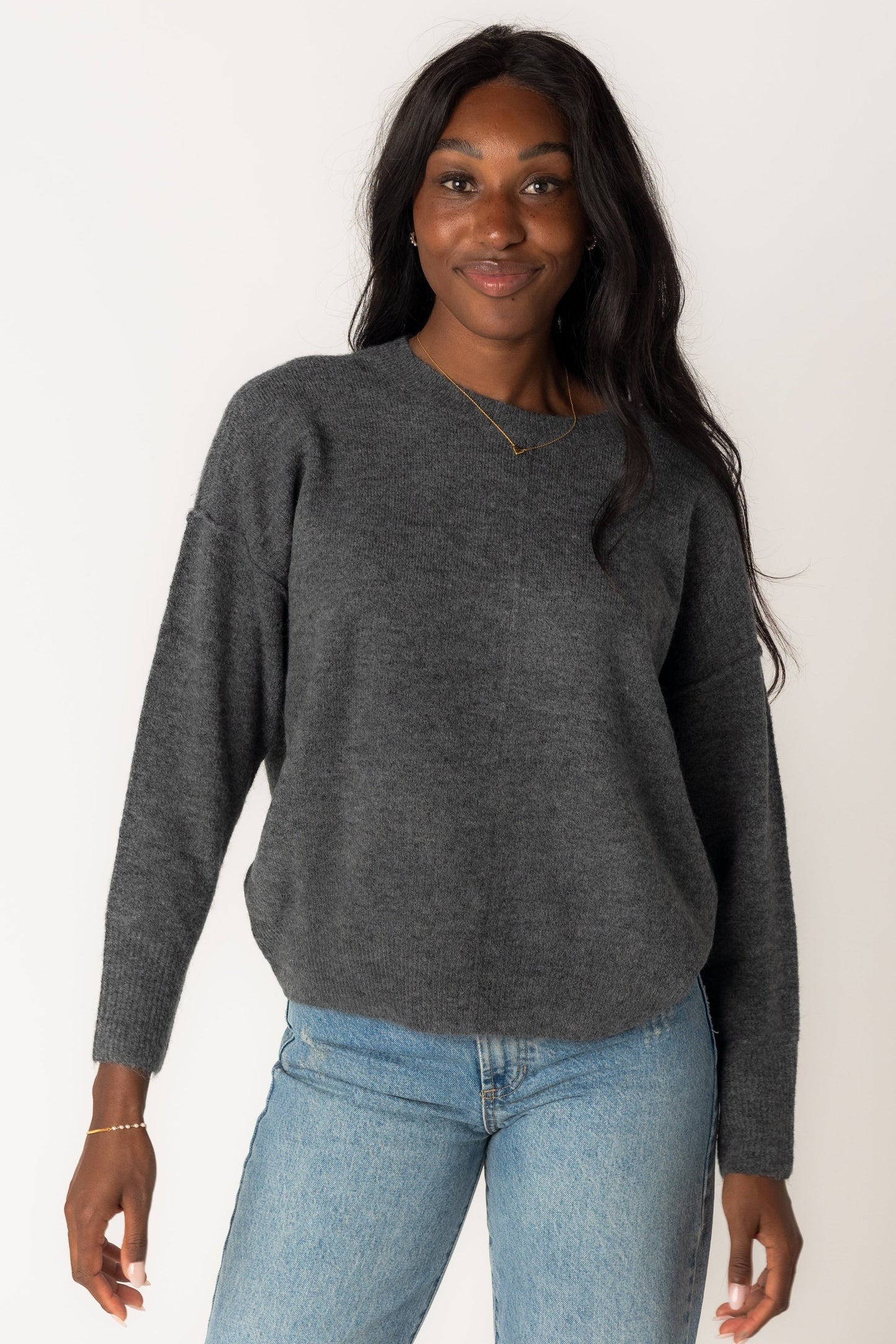 Good Looks Crewneck Sweater WOMEN'S SWEATERS Blu Pepper