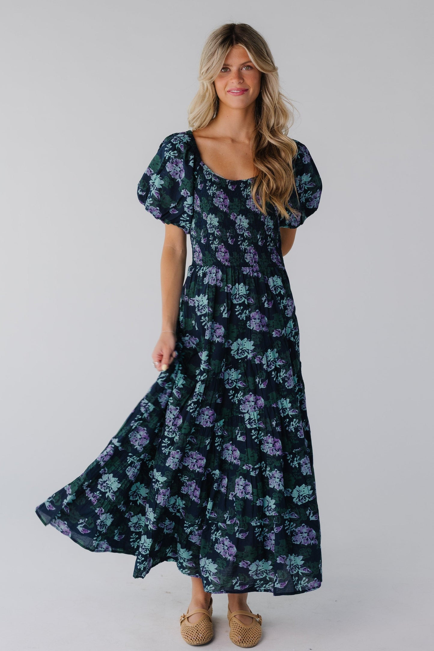 Citrus Bryn Smocked Dress - Summer WOMEN'S DRESS Citrus Green Print XS