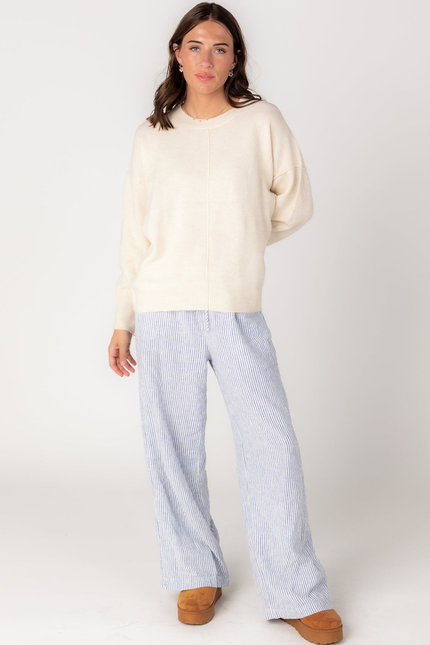 Good Looks Crewneck Sweater WOMEN'S SWEATERS Blu Pepper