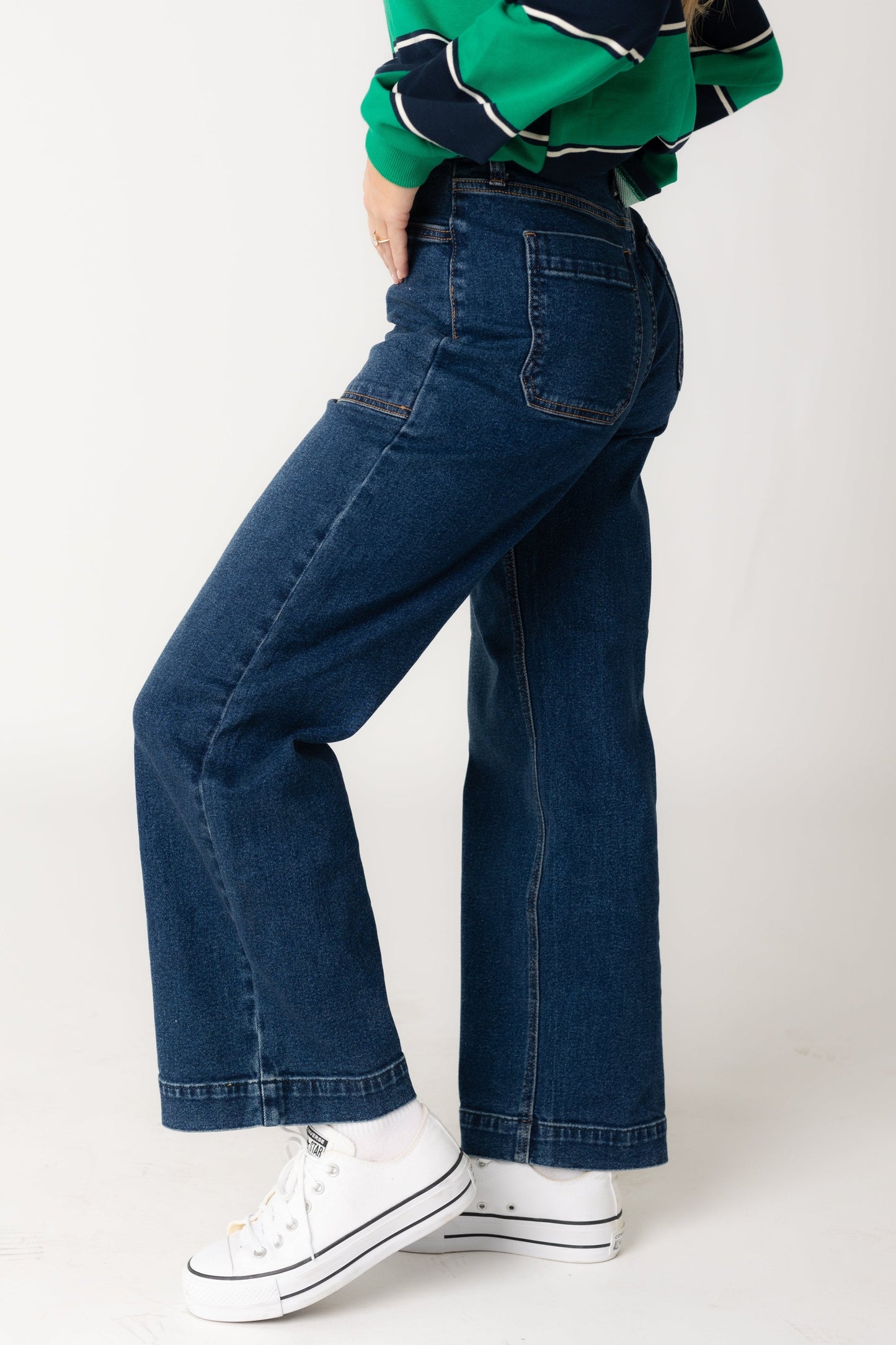 Wide Leg Utility Pant WOMEN'S DENIM Just Panmaco Inc. Dark Denim 24