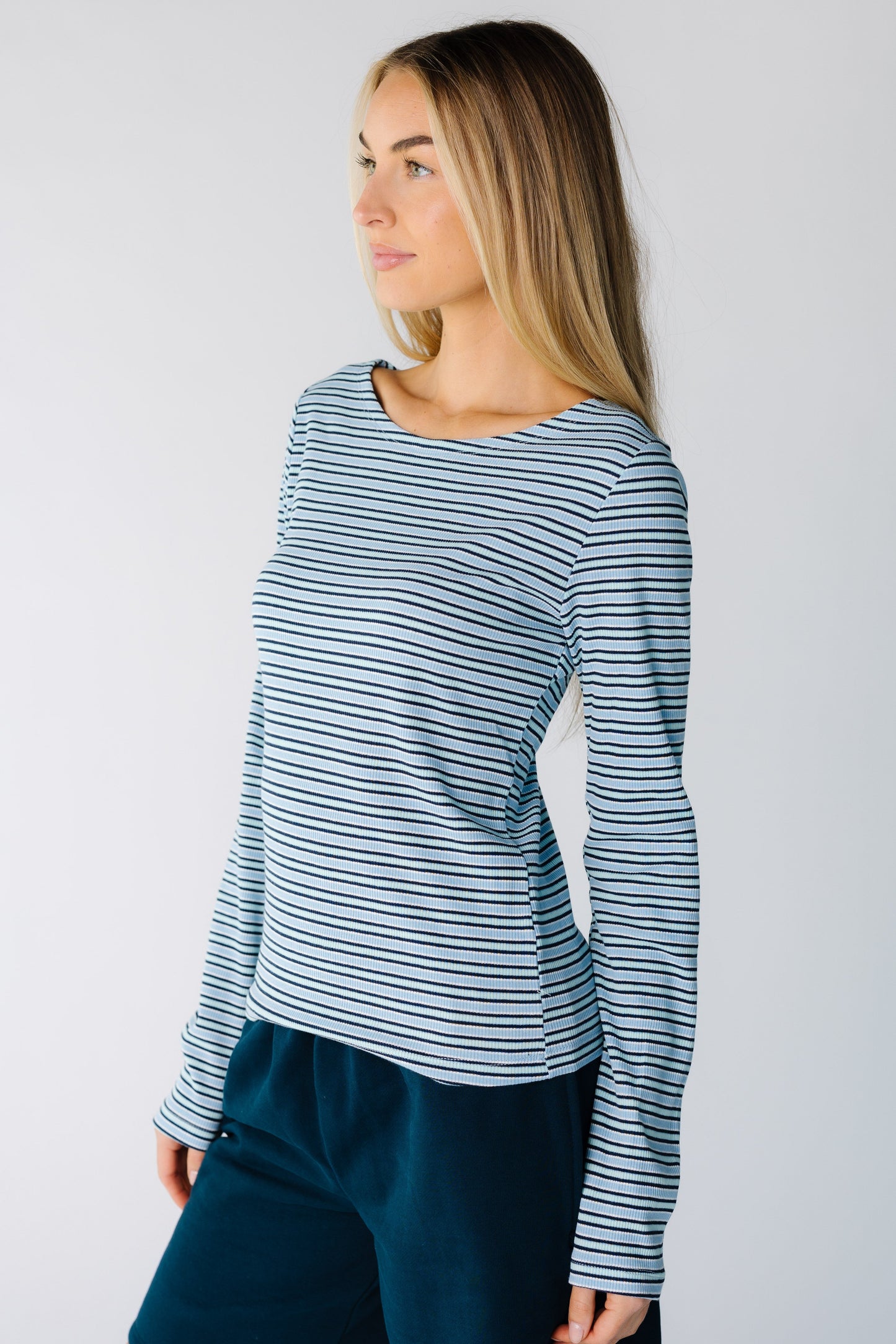 Fall Break Long Sleeve Tee for women and teens in light blue