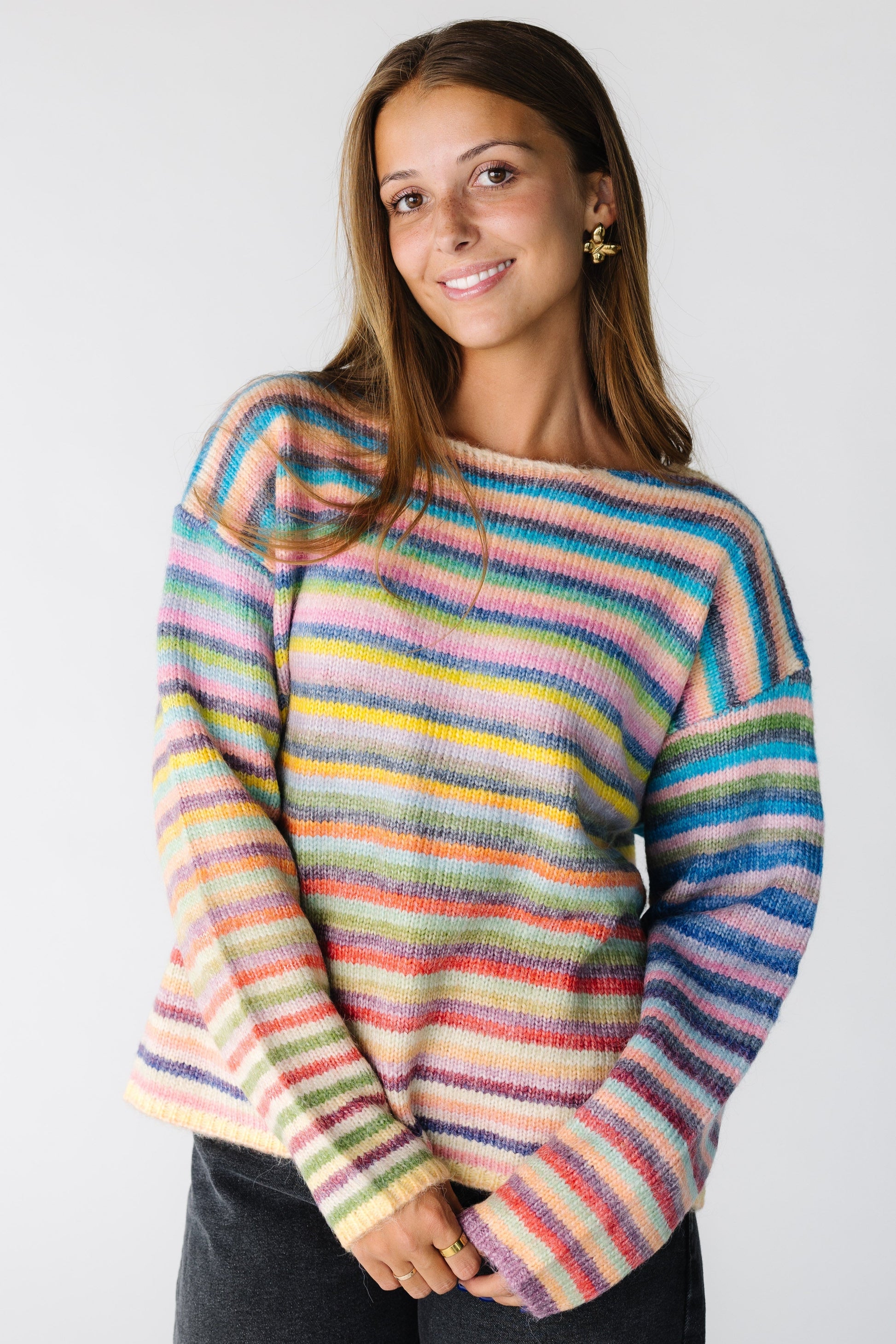 Dream On Striped Pullover Sweater (Each piece may vary by color) WOMEN'S SWEATERS Wishlist