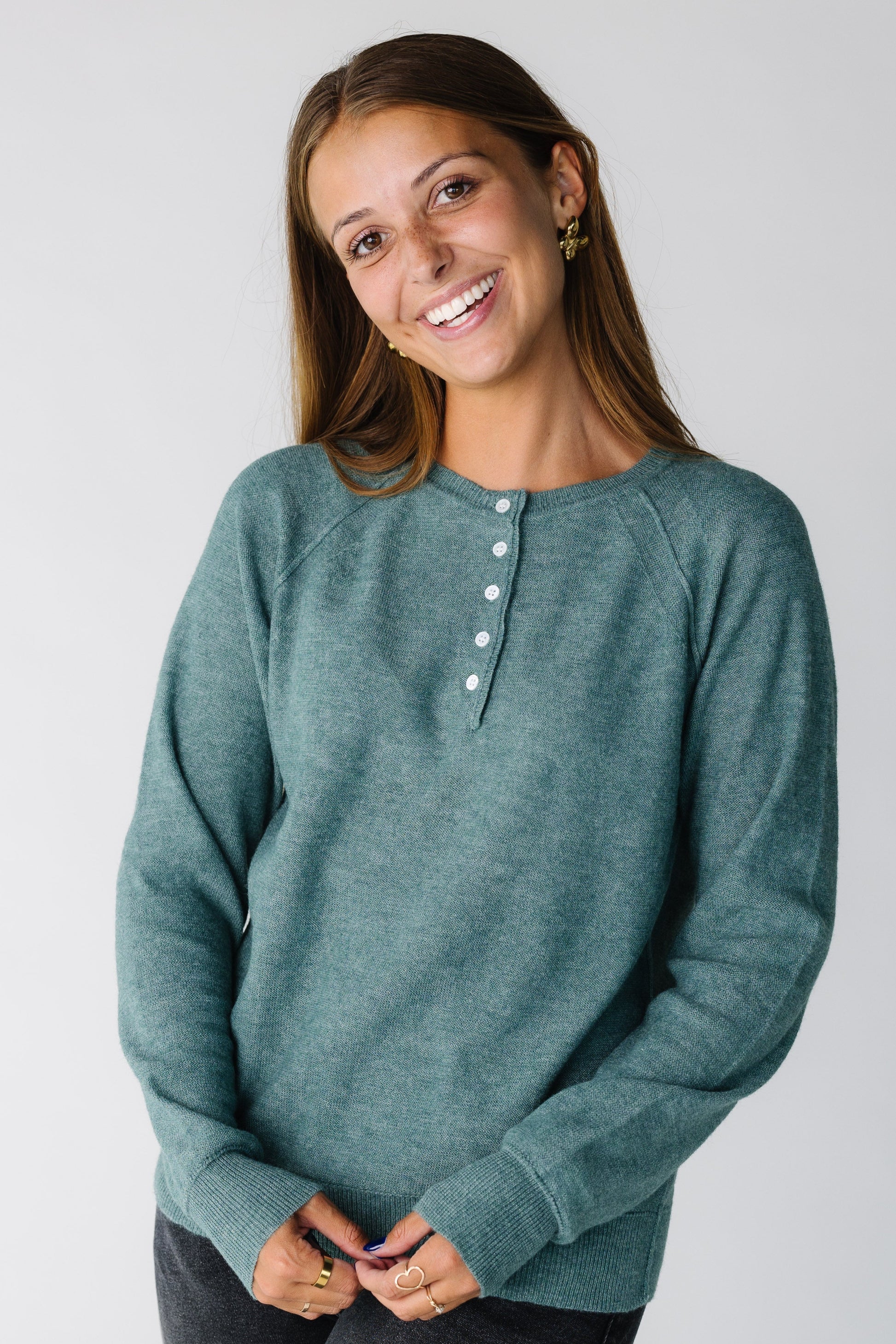 Allie Henley Pullover Sweater for women and teens in teal