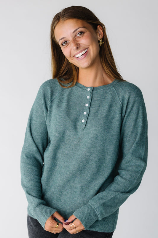 Allie Henley Pullover Sweater for women and teens in teal