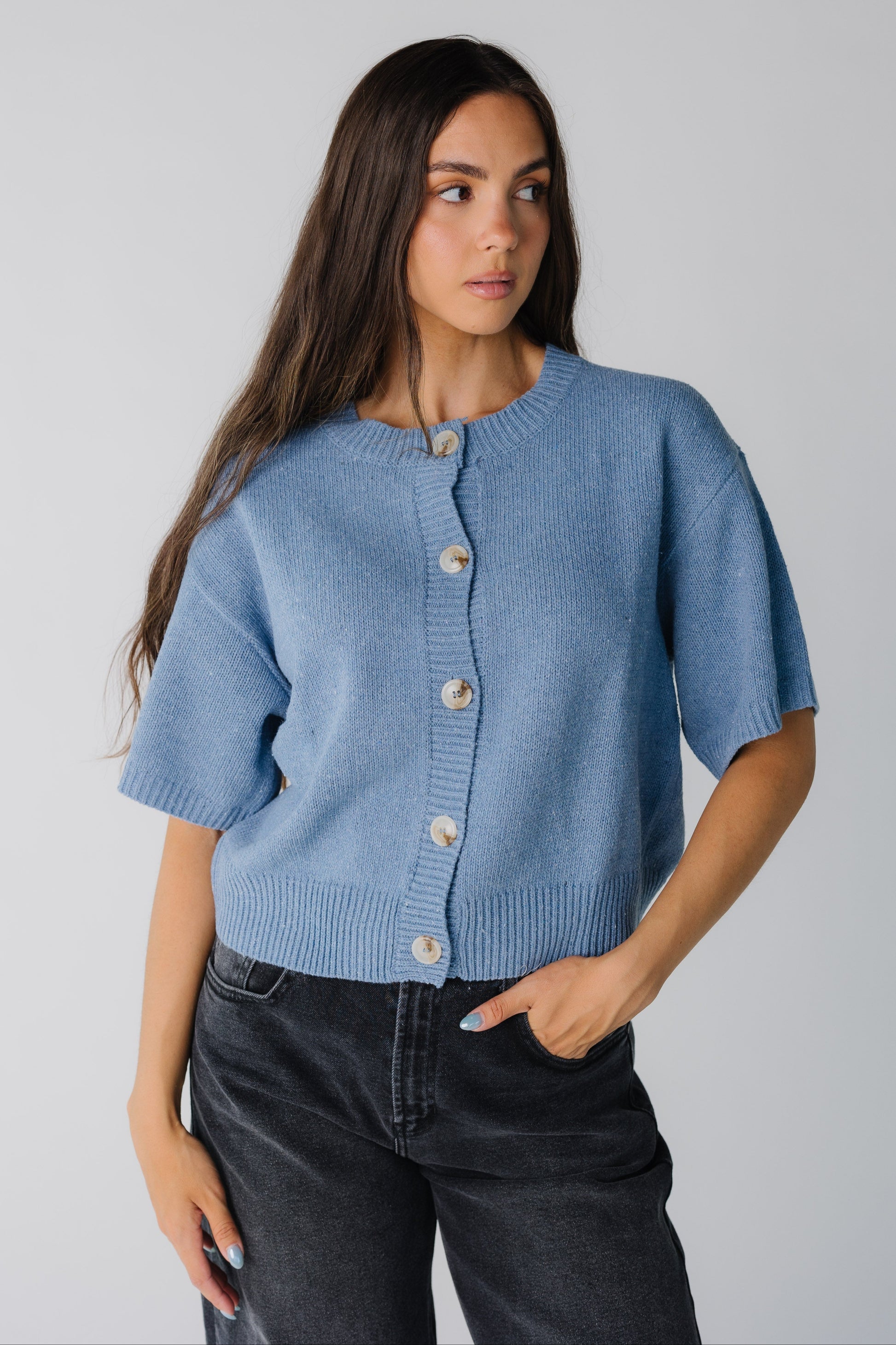 The Katalina Cardigan in blue