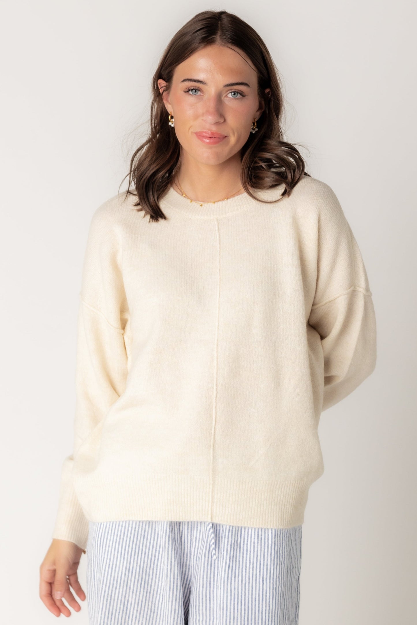 Good Looks Crewneck Sweater WOMEN'S SWEATERS Blu Pepper
