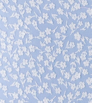 Light blue and white fabric swatch.
