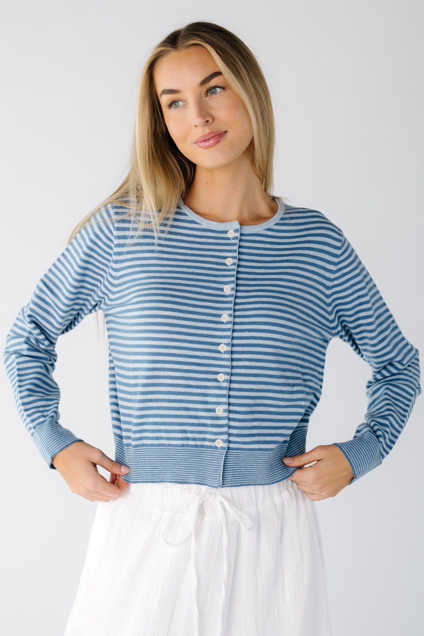 The Bella Striped Cardigan WOMEN'S CARDIGAN Mod Ref