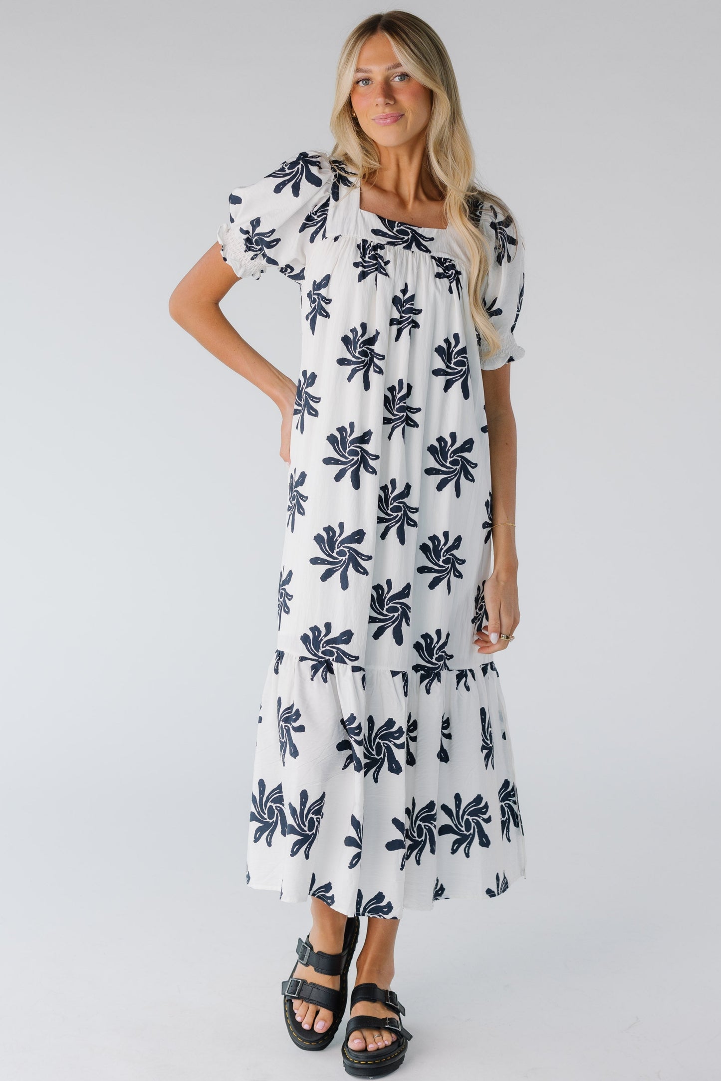 Brass & Roe Forever Midi Dress WOMEN'S DRESS brass & roe Black/White XS