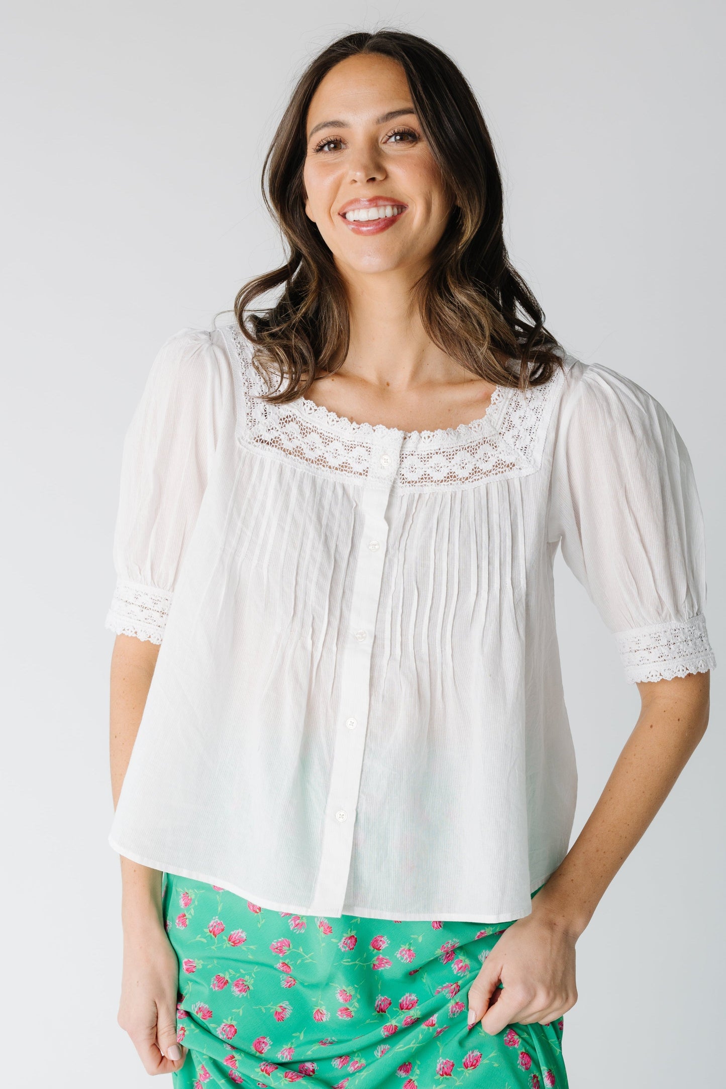 Citrus- Going Out Lace Top WOMEN'S TOP Citrus White XS