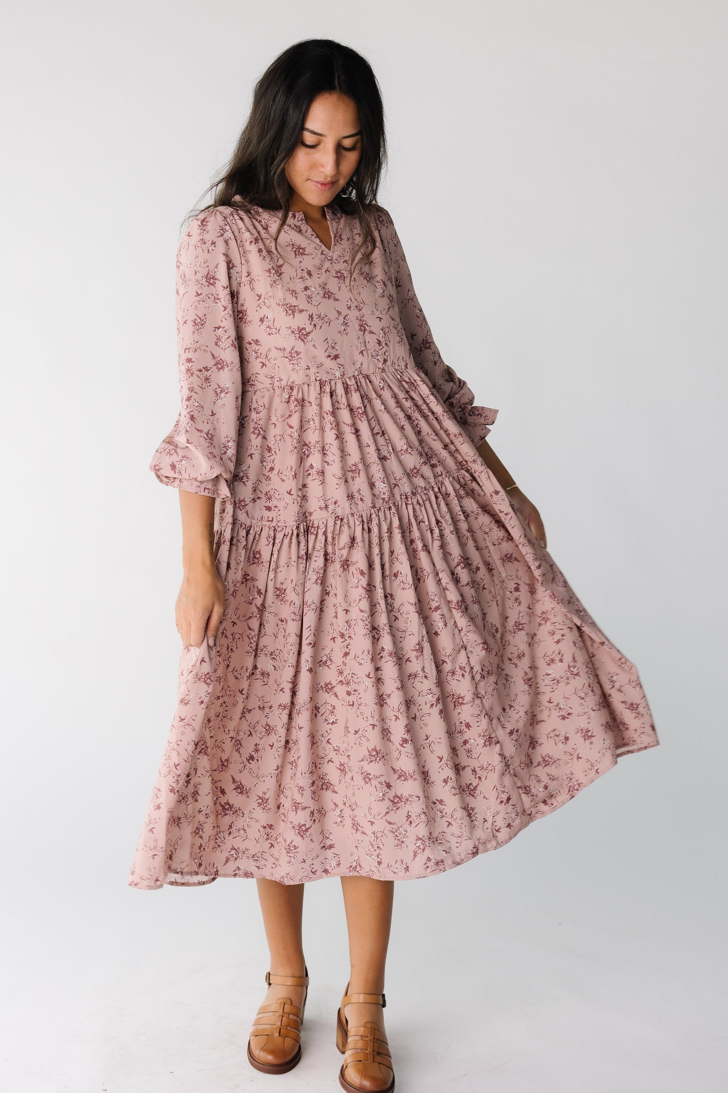 Brass & Roe Roxi Dress for women and teens in pink print