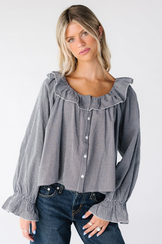 Best of Gingham Blouse for women in black