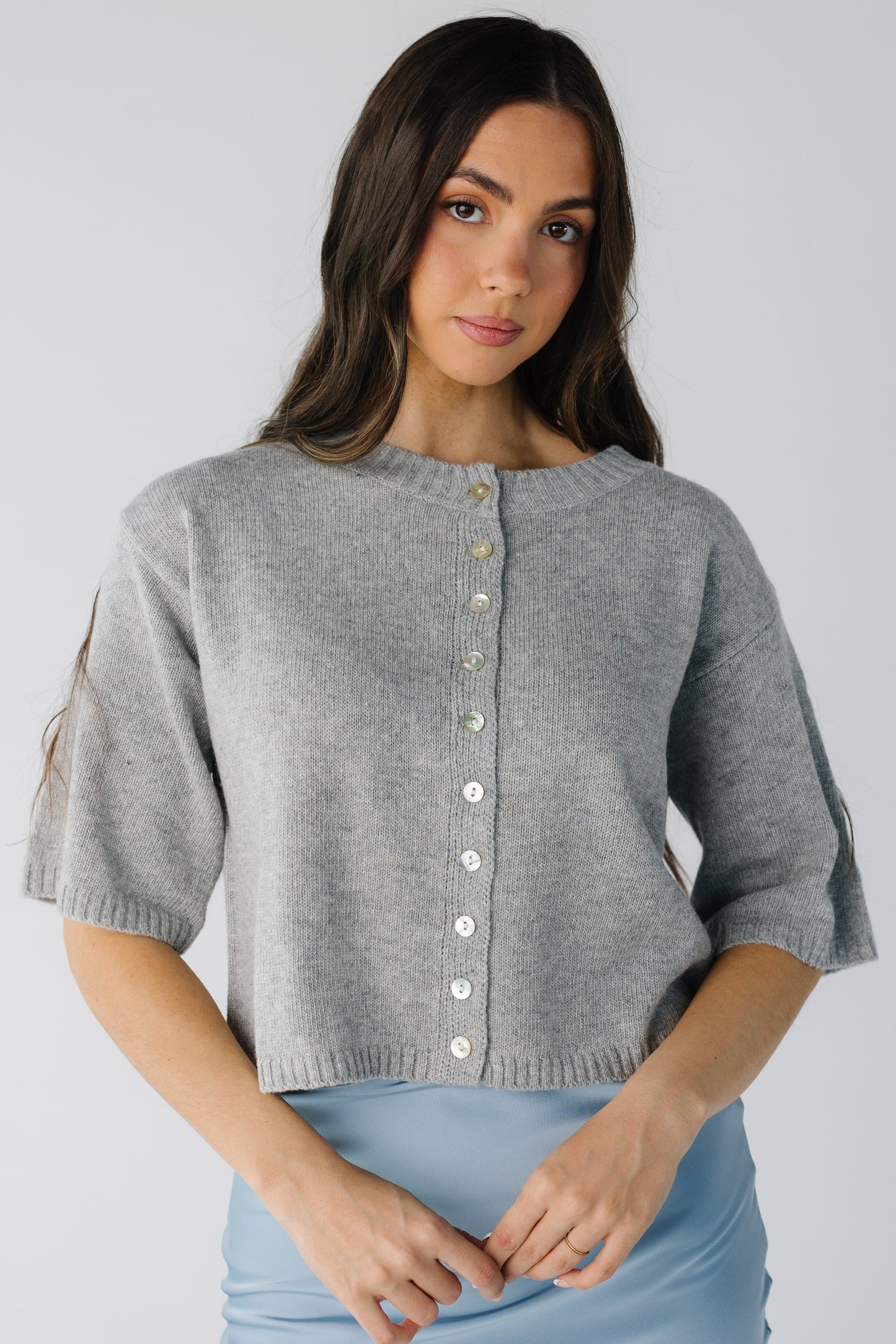 Loose fitting sweater grey cardigan
