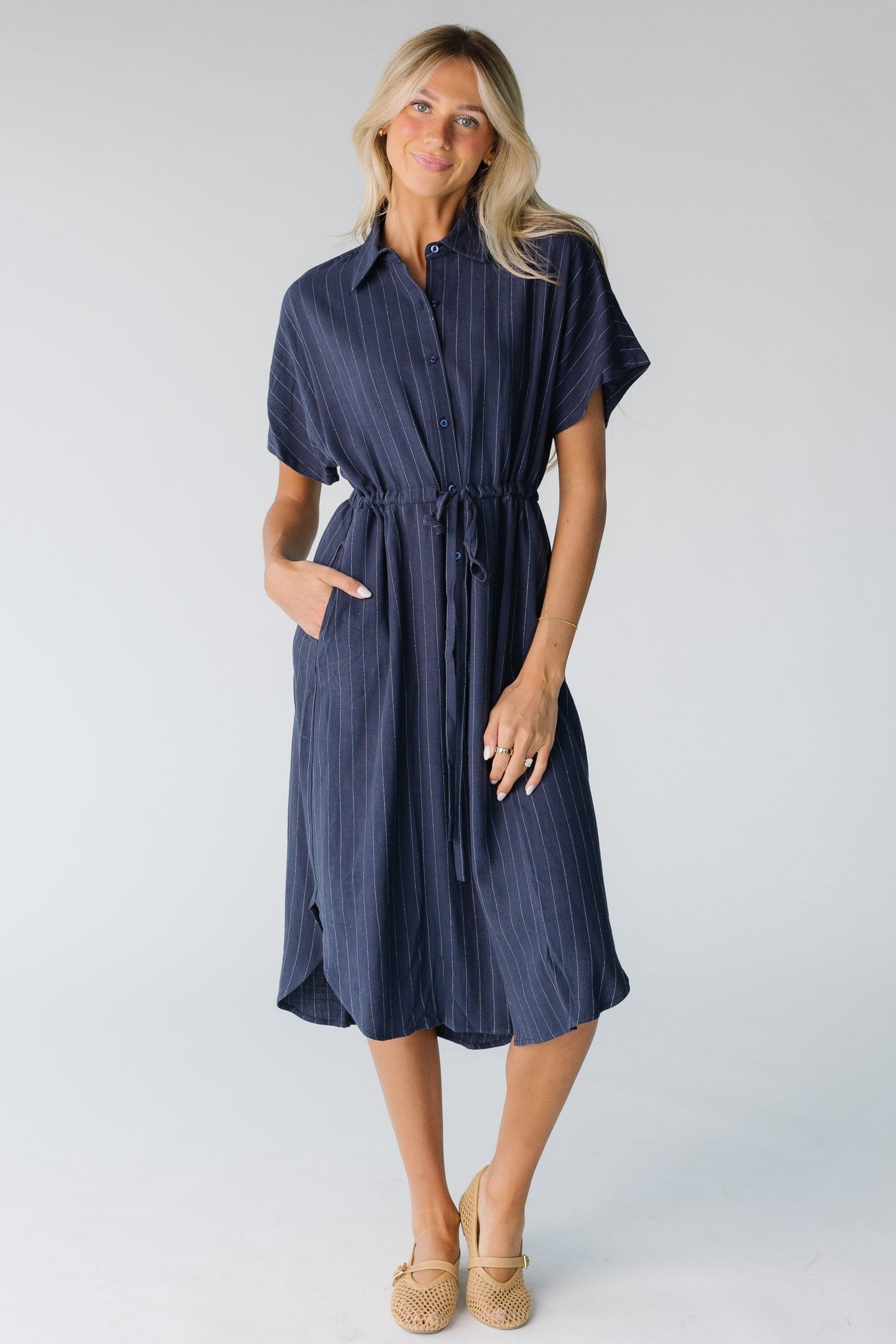 Brass & Roe Linen Tie Waist Dress WOMEN'S DRESS brass & roe