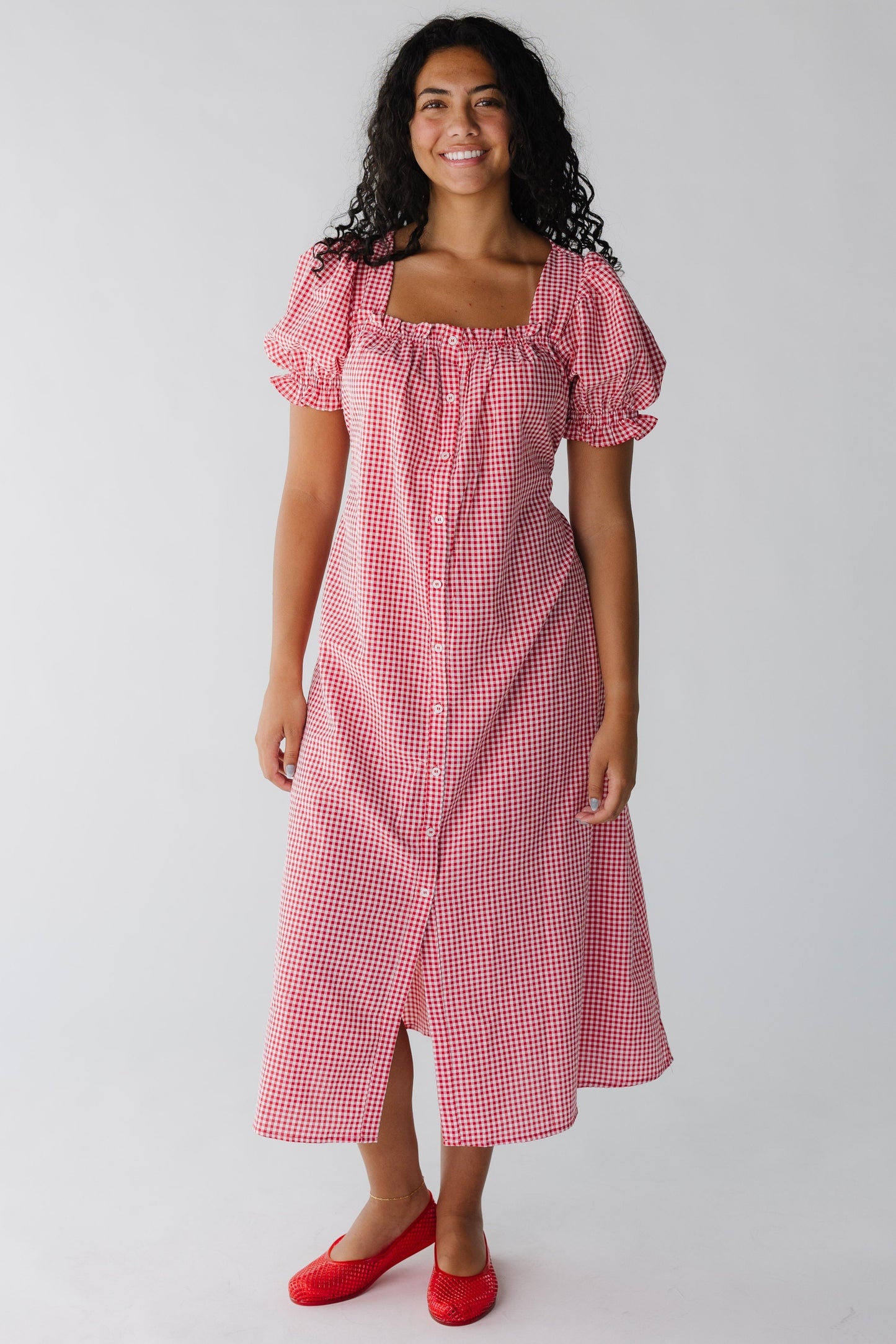Margo Gingham Puff Sleeve Maxi Dress WOMEN'S DRESS Things Between