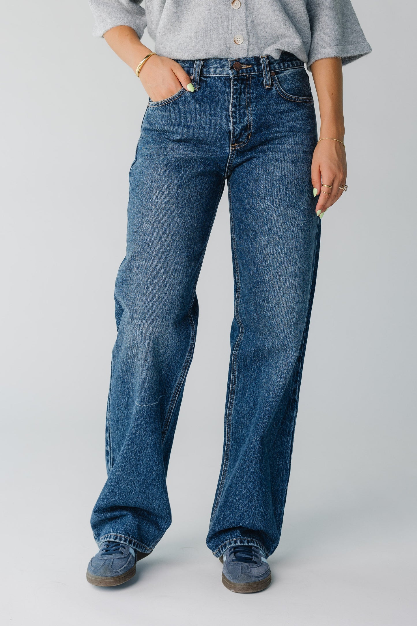 Hudson Relaxed Straight Denim Jeans for women in dark denim